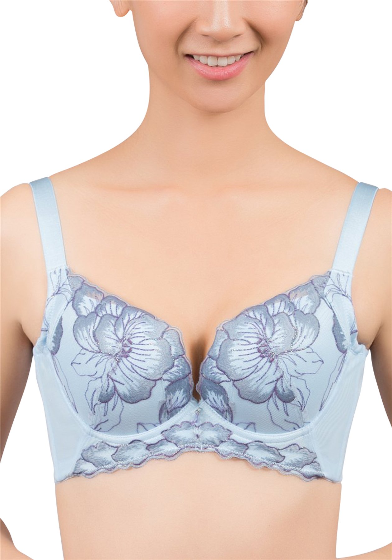 Floral Lace Push Up Bras for Women - V Cut Lace Underwire Bra, Seamless Comfort & Lift - Perfect for Date Nights, Weddings & Special Occasions