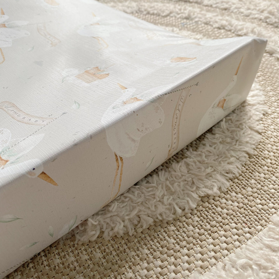 Non-Slip Anti Roll Wedge Baby Changing Mat with Welcome Baby Print - Safe & Comfortable for Newborns, Infants & Toddlers - Perfect for Nursery, Daycare & Travel Use