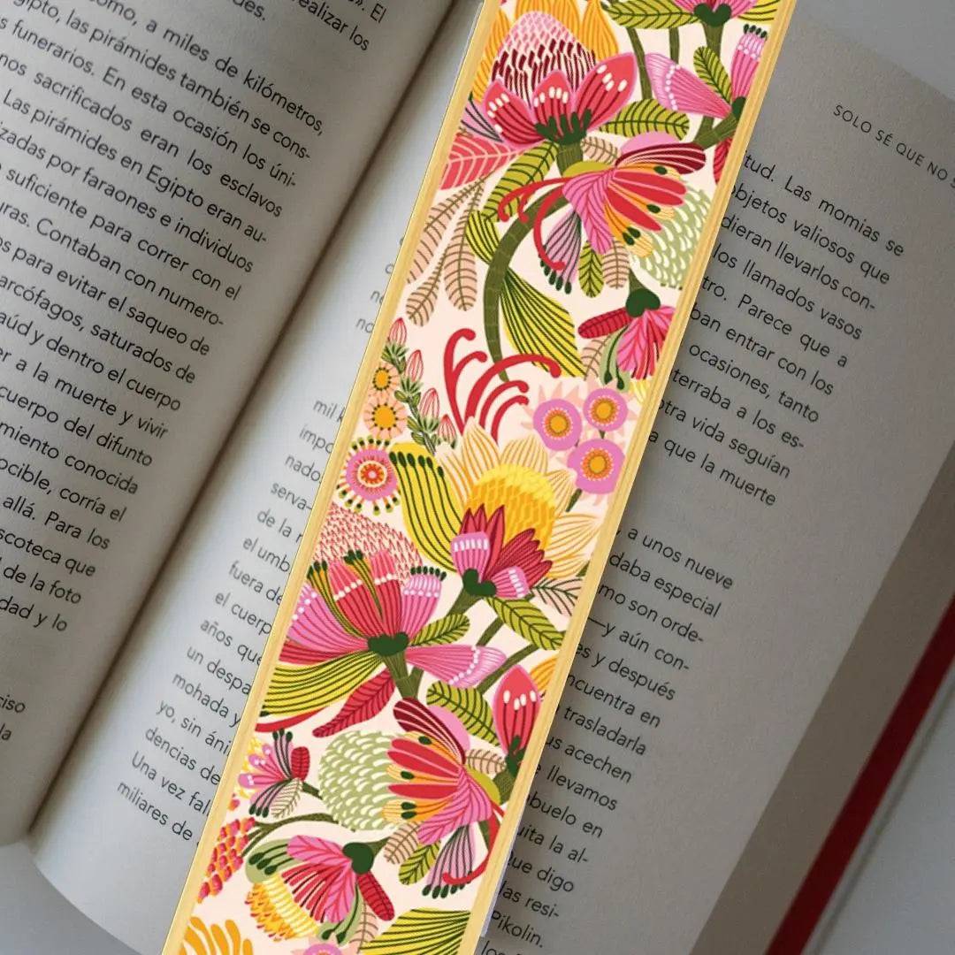 Exotic Wild Protea Flowers Australian Wooden Bookmark - Perfect for Book Lovers, Travel Gifts & Nature-Inspired Decor