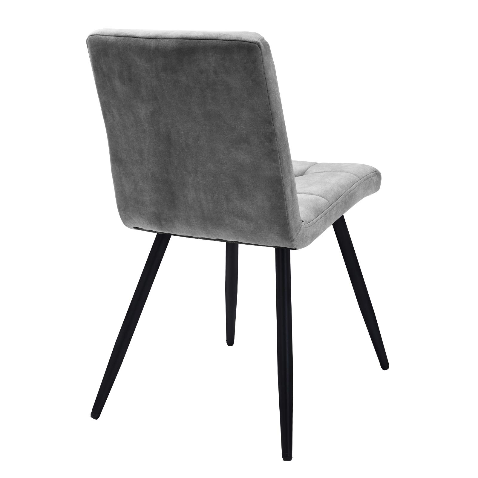 DUHOME Modern Fabric Dining Chairs Set of 4 - Grey Upholstered Living Room Chairs with Black Metal Legs for Kitchen, Dining Room & Vanity - Elegant Home Decor & Reception Seating