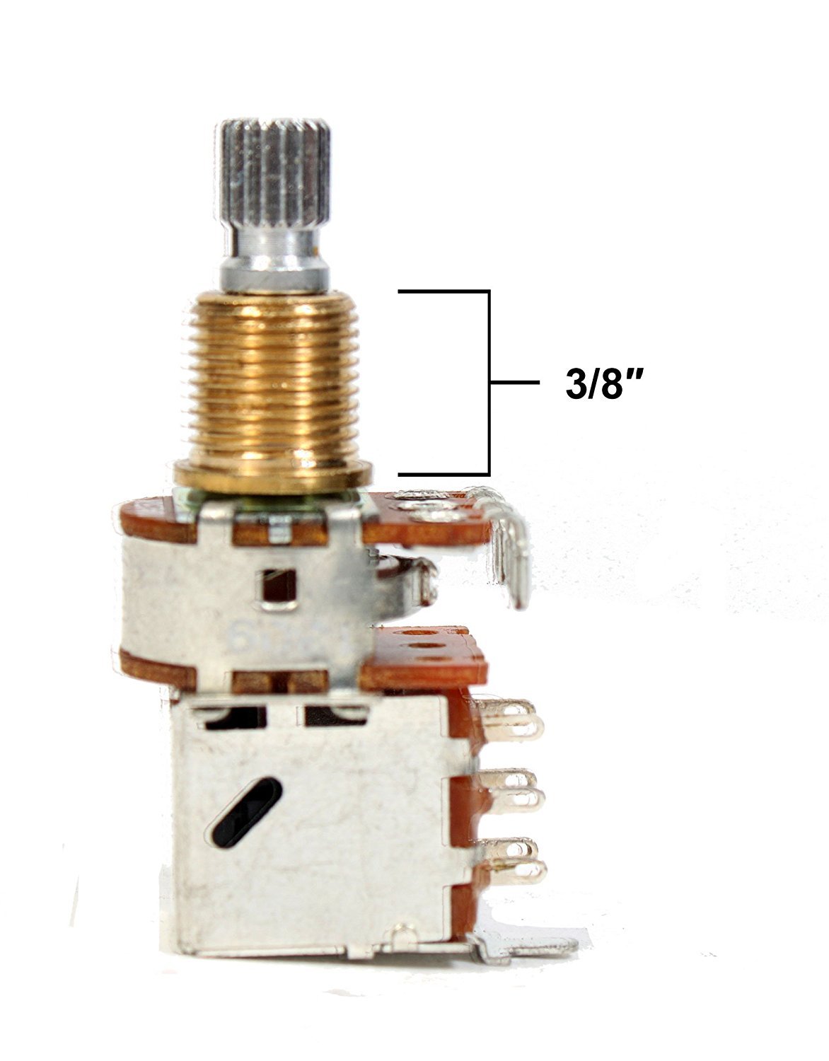 Bourns 500K Ohm Split Shaft Push-Pull Potentiometer (Pack of 2) - Premium Guitar Volume/Tone Control for Electric Guitars & DIY Modifications