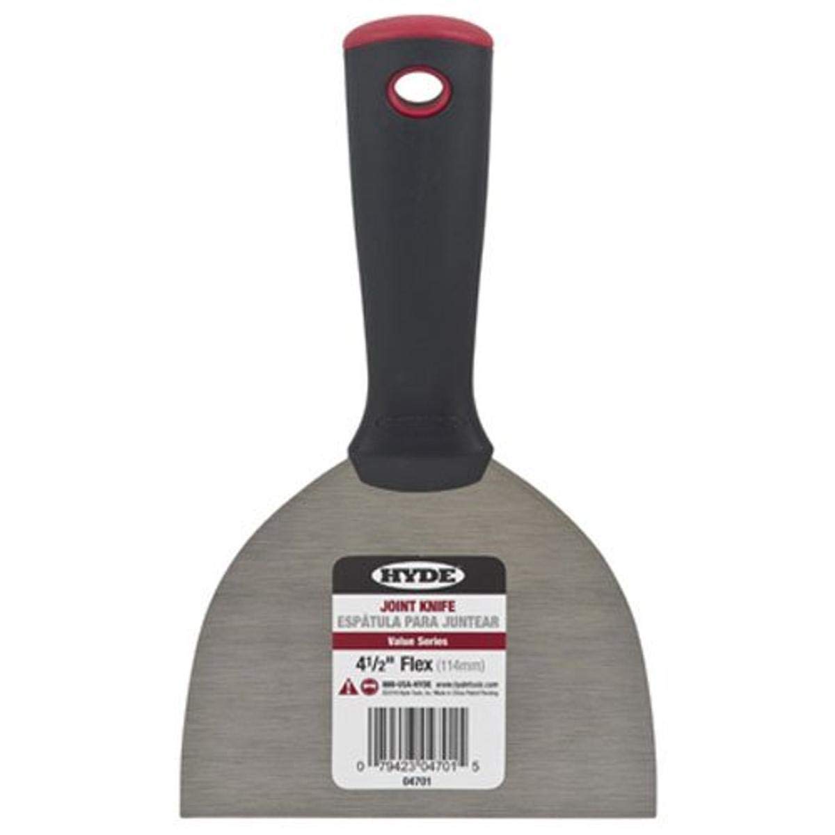 HYDE TOOLS 4-1/2 Inch Flexible Joint Knife - Professional Drywall & Spackling Tool for Smooth Finishing | Perfect for Home Renovation, Wall Repair, and DIY Projects