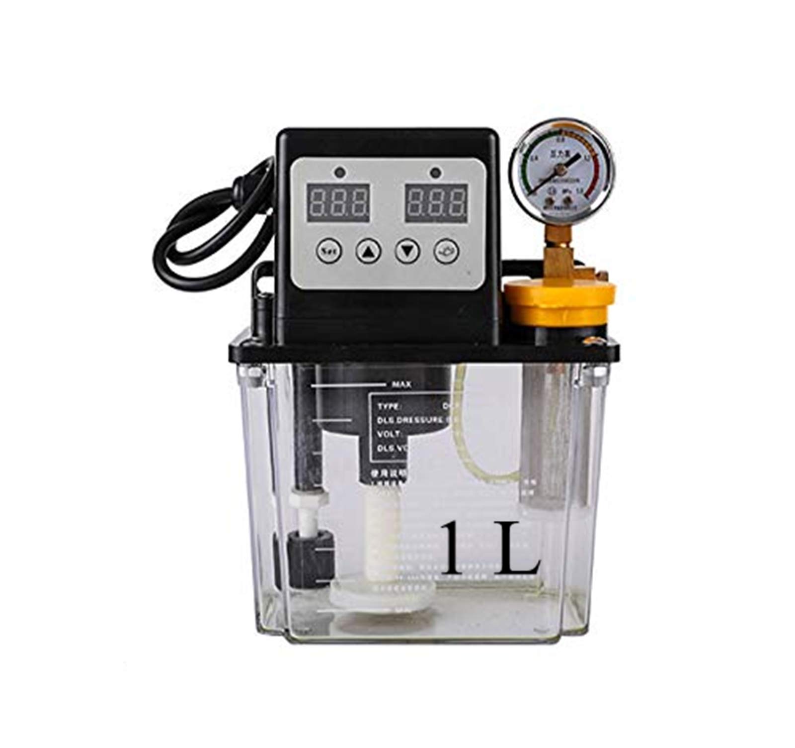 MXBAOHENG Automatic Lubricating Oil Pump - 220V Electromagnetic Lubrication System with Digital Display & Pressure Gauge (1L Capacity) - Perfect for CNC Machine Tools, Industrial Equipment & Automotive Maintenance