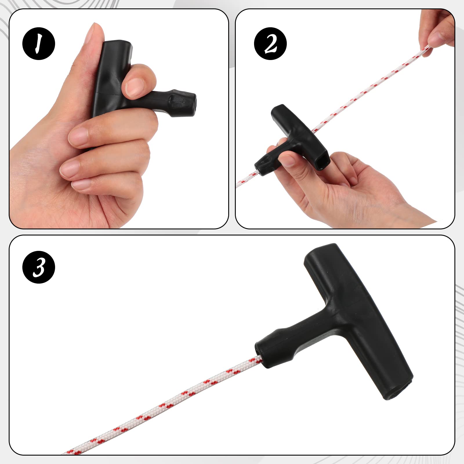 3-Pack Garage Door Emergency Release Pull Cord with Handle - 1 Meter Starter Rope & Grip - Attic Ladder Pull Cord - Heavy Duty Garage Door Opener Accessories for Home Safety & Maintenance