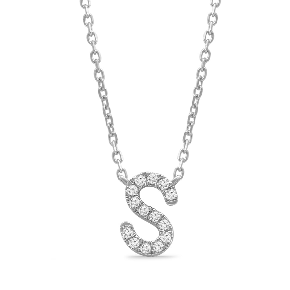 14K Yellow Gold Diamond Initial Charm Necklace - Personalized Classic Jewelry for Women | Perfect Gift for Birthday, Anniversary & Valentine's Day