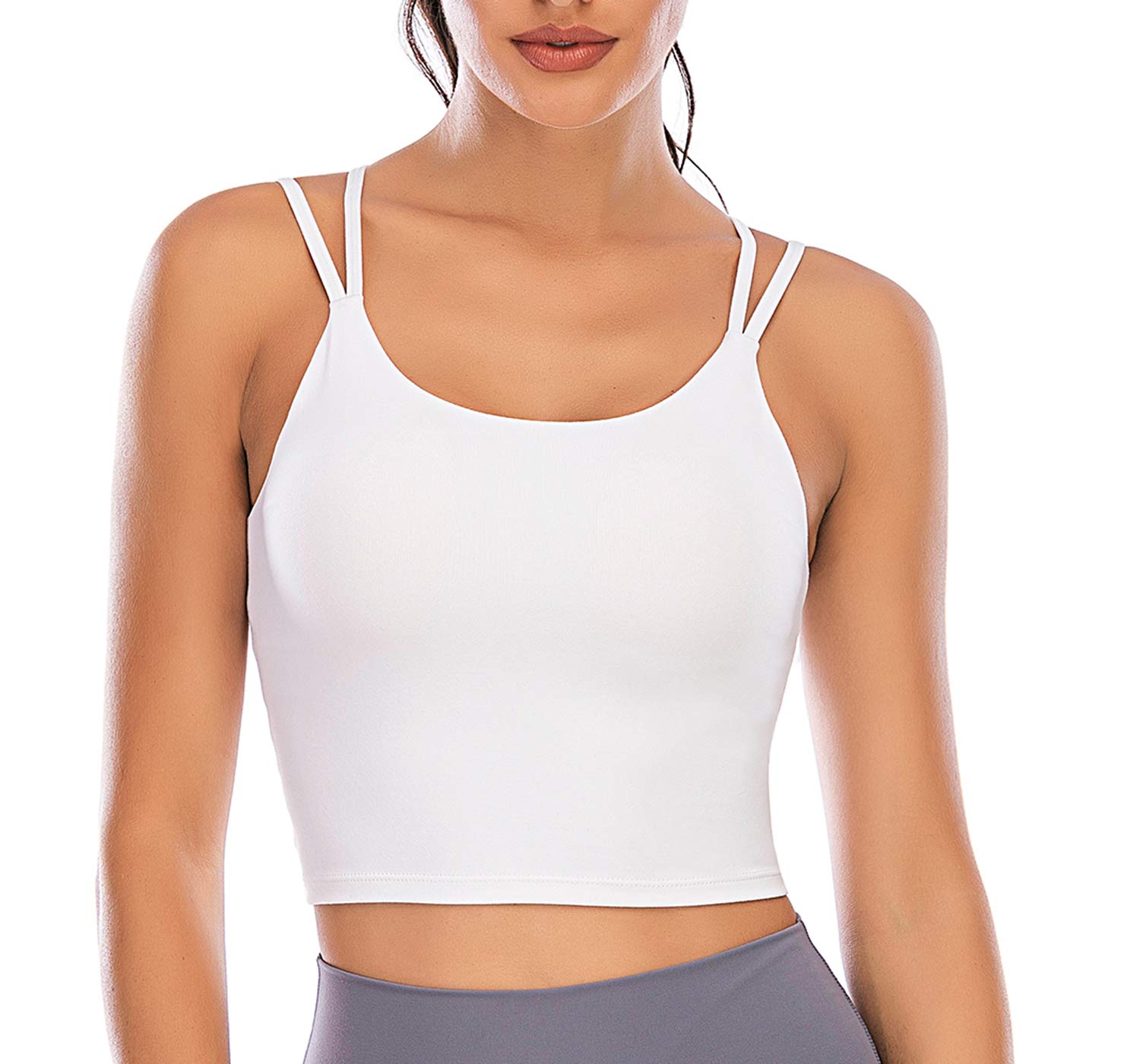 Women's Padded Sports Bra Camisole - Sleeveless Yoga Crop Top for Gym, Fitness, Running & Workout | Comfortable & Supportive Activewear for High-Impact Exercise