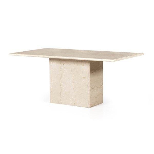 Anden Cream Marble Dining Table - Modern Kitchen & Dining Room Furniture for Family Gatherings & Dinner Parties