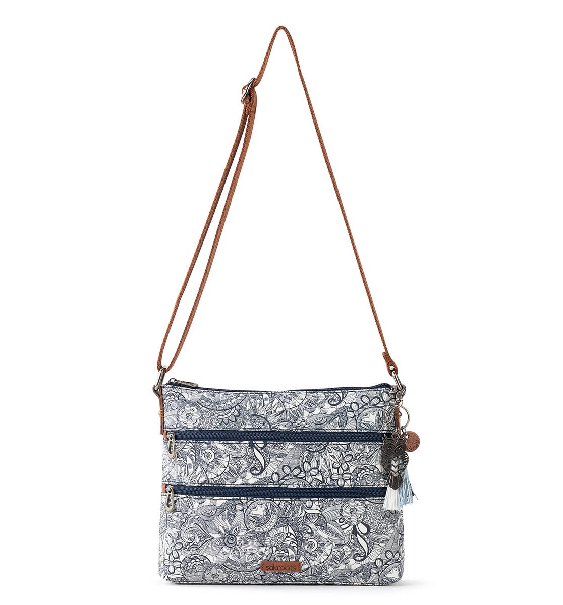 Sakroots Coated Canvas Crossbody Bag - Lightweight & Durable Small Shoulder Purse for Women - Perfect for Travel, Shopping, and Everyday Use