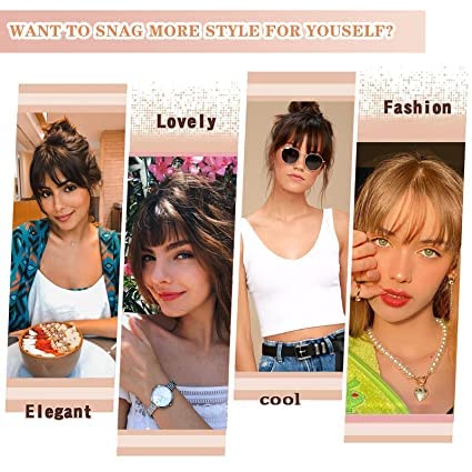 AL ZAHRA Clip-in Human Hair Bangs for Women - 100% Real Hair Wispy Fringe Extensions with Temples, Air & Flat Bangs (Black Brown) | Perfect for Daily Styling, Cosplay & Instant Hair Transformation