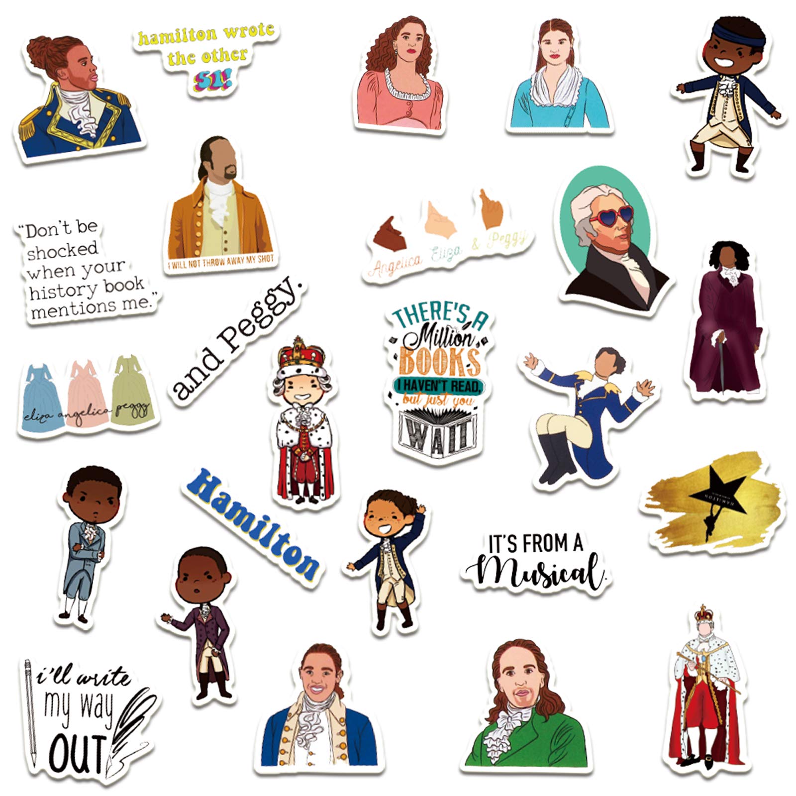 Hamilton Stickers - 50 Pack Vinyl Waterproof Decals for Laptop, Bumper, Water Bottle, Computer, Phone, Hard Hat & Car | Durable, Weatherproof Stickers for DIY Crafts, Personalization & Outdoor Use