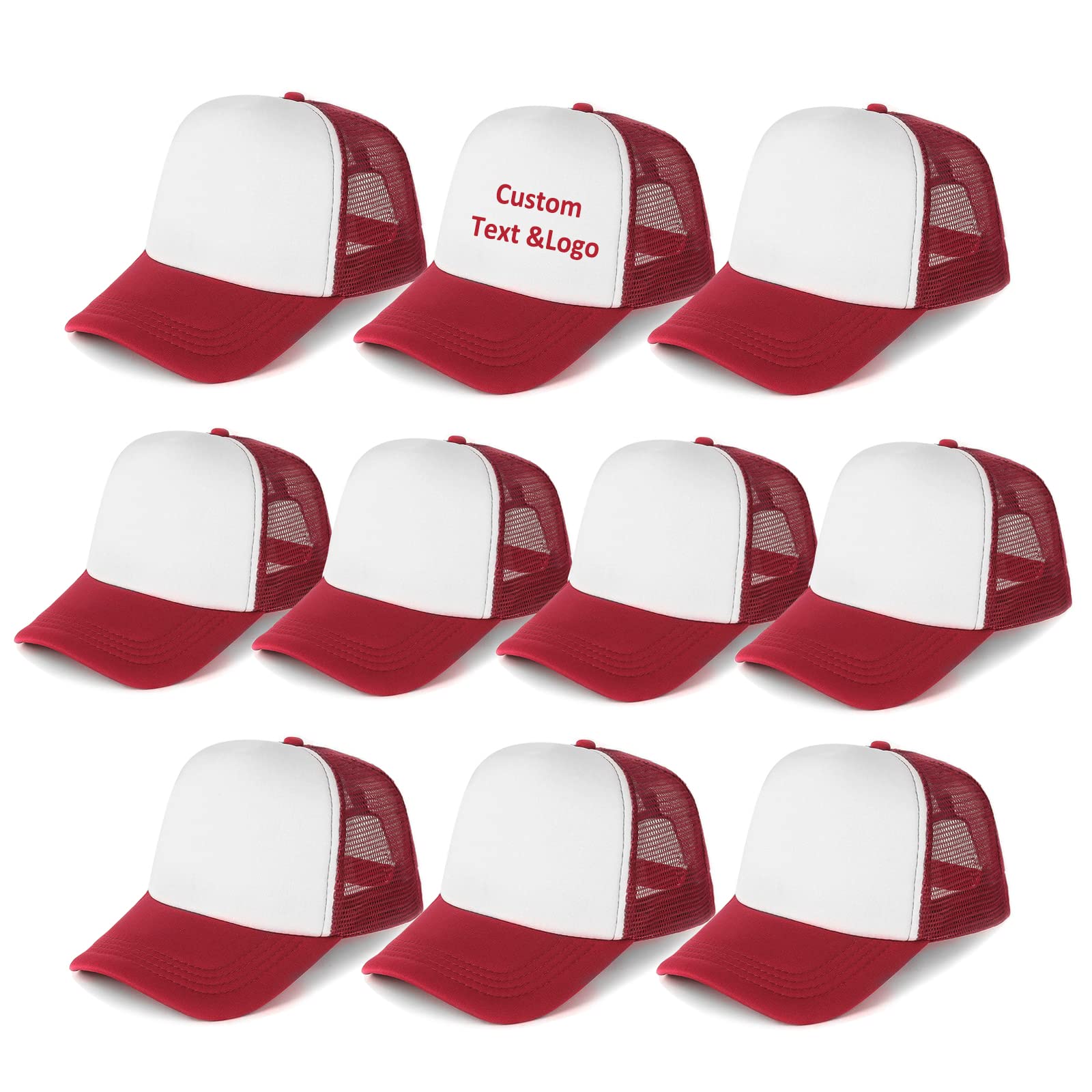 Ultrafun 10 Pack Blank Trucker Hats - Bulk Sublimation Baseball Caps for Men & Women - Adjustable Mesh Back for Comfort - Perfect for Sports, Outdoor Activities & Custom Printing