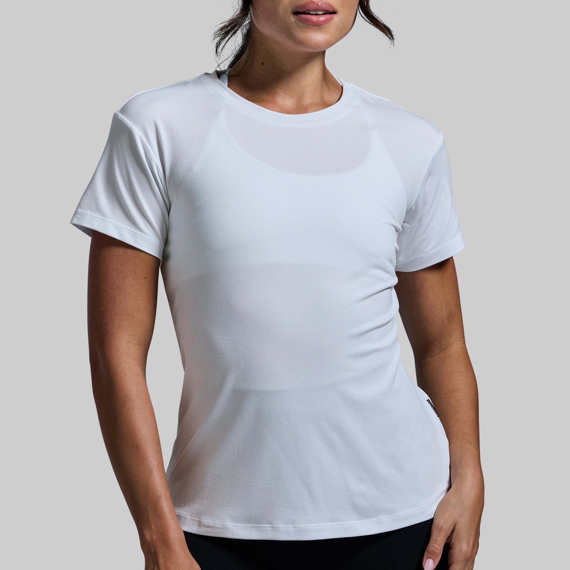 Premium Basic Crew Neck T-Shirt for Women - Soft Cotton Comfort Fit White Tee - Casual Everyday Wear & Layering Essential