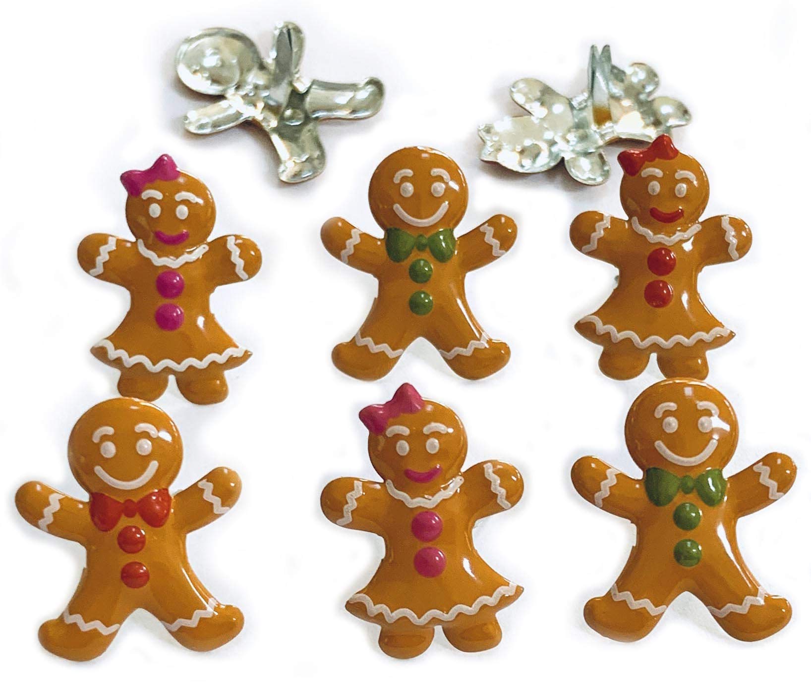 Gingerbread Eyelet Outlet Shape Brads - 12 Pack for Scrapbooking, Card Making & DIY Crafts - EYELET OUTLET LLC