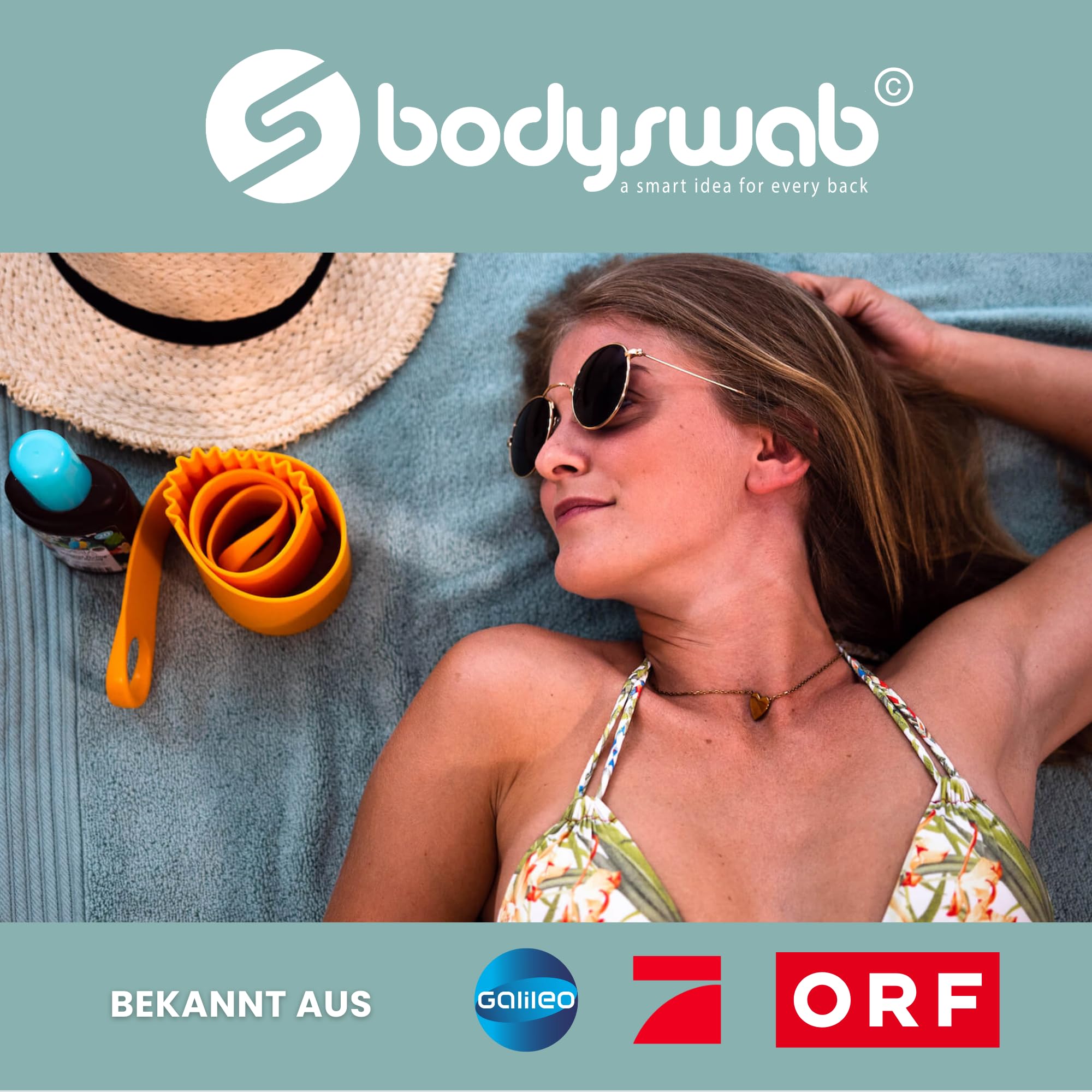 Bodyswab© Back Scrubber - Crack-Resistant, Durable, Dishwasher Safe | Alternative to Back Brush | Body Care Tool for Elderly & Seniors | Made in EU | Funny Bath Gadget for Shower & Spa Relaxation