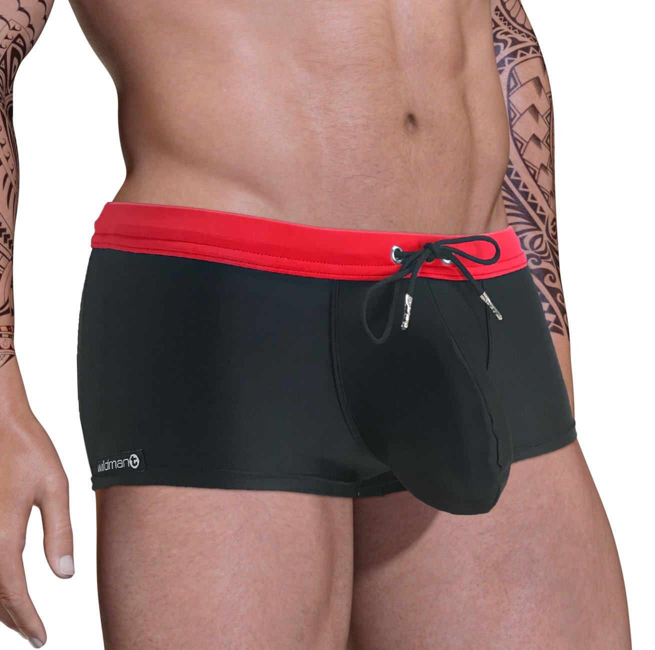 Big Boy Swim Trunks Square Cut Red - Comfortable Swimwear for Men & Boys - Perfect for Beach, Pool & Summer Vacations