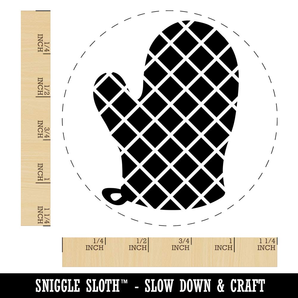 1-1/4 Inch Large Oven Mitt Rubber Stamp for DIY Crafting, Planner Decor, Scrapbooking & Card Making - Perfect for Kitchen-Themed Projects, Journals, and Handmade Greeting Cards