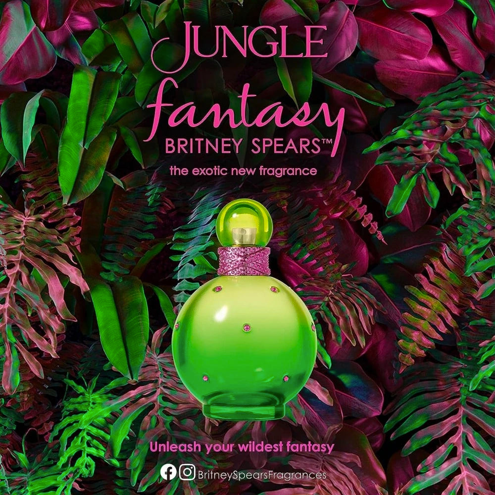 Britney Spears Fantasy Jungle 3.3 oz Eau de Toilette for Women | Floral Fruity Perfume | Date Night & Special Occasion Fragrance