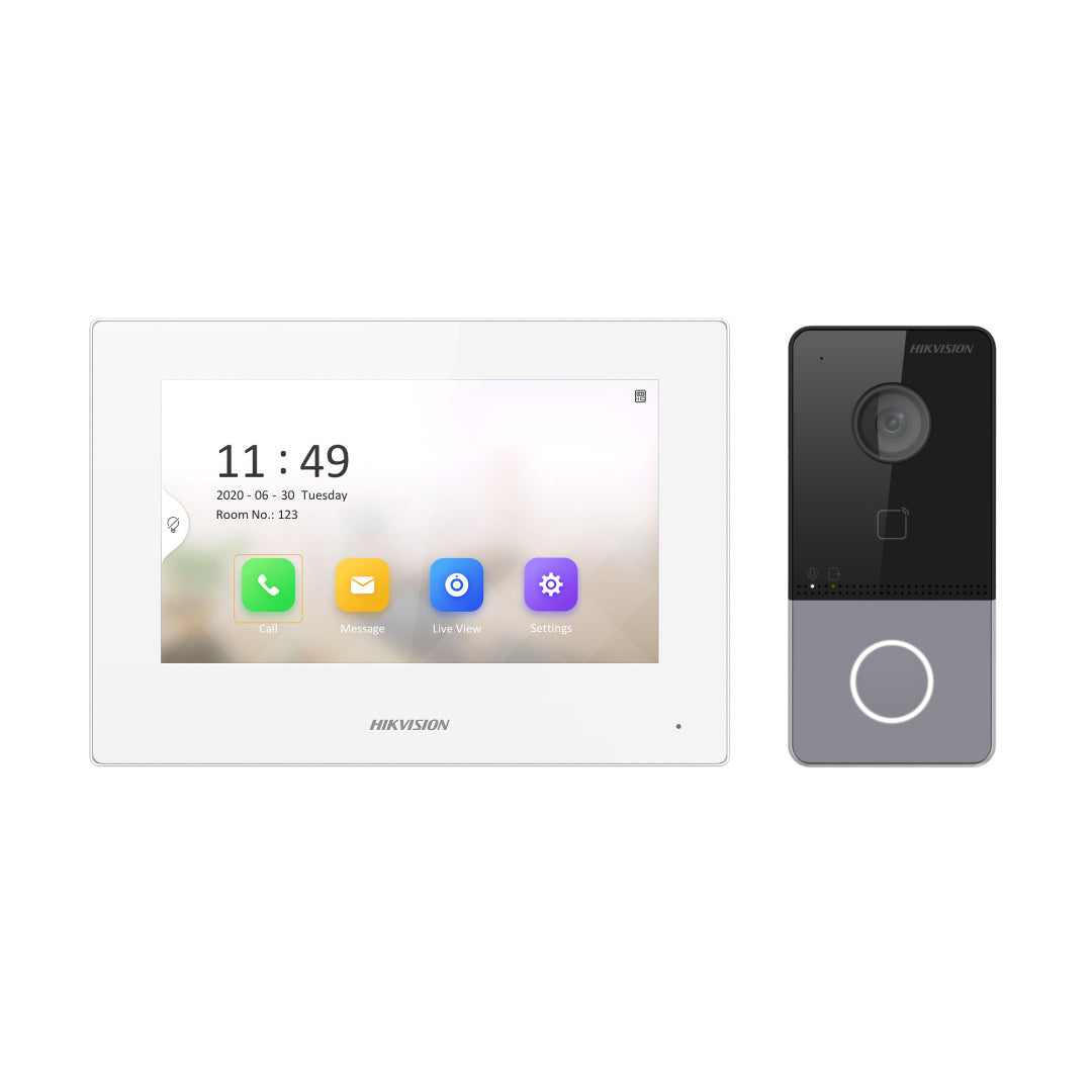 DS KIS603 P(B) Video Intercom Kit - 1 Video Doorbell & 1 Indoor Monitor with Dual Power Supply | Secure Home & Office Entry System for Apartments, Villas & Gated Communities