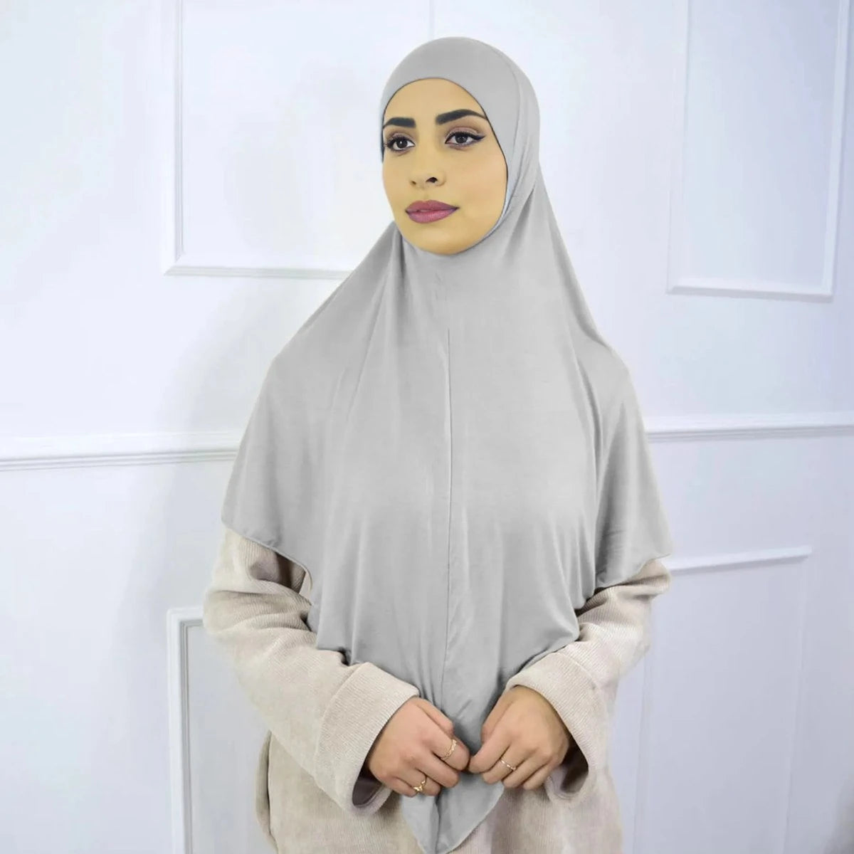 Zipper Khimar Scarf #24933 - Modest Islamic Prayer Hijab for Women - Perfect for Daily Wear, Prayer, and Special Occasions
