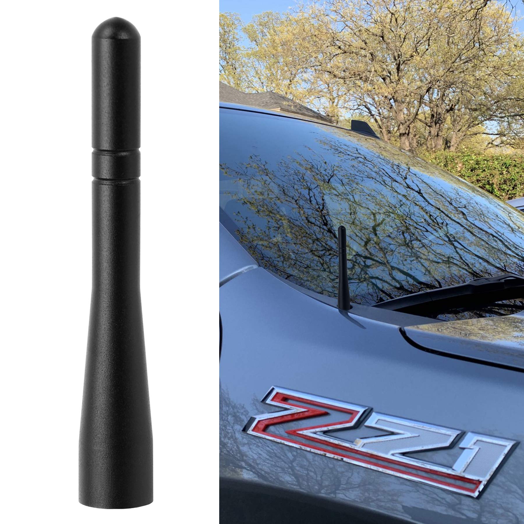 Bingfu Heavy Duty Truck Short Antenna Mast - Universal Car Antenna Replacement for Semi Trucks & Pickups | Durable Mini Antenna for Better Radio Reception On/Off Road