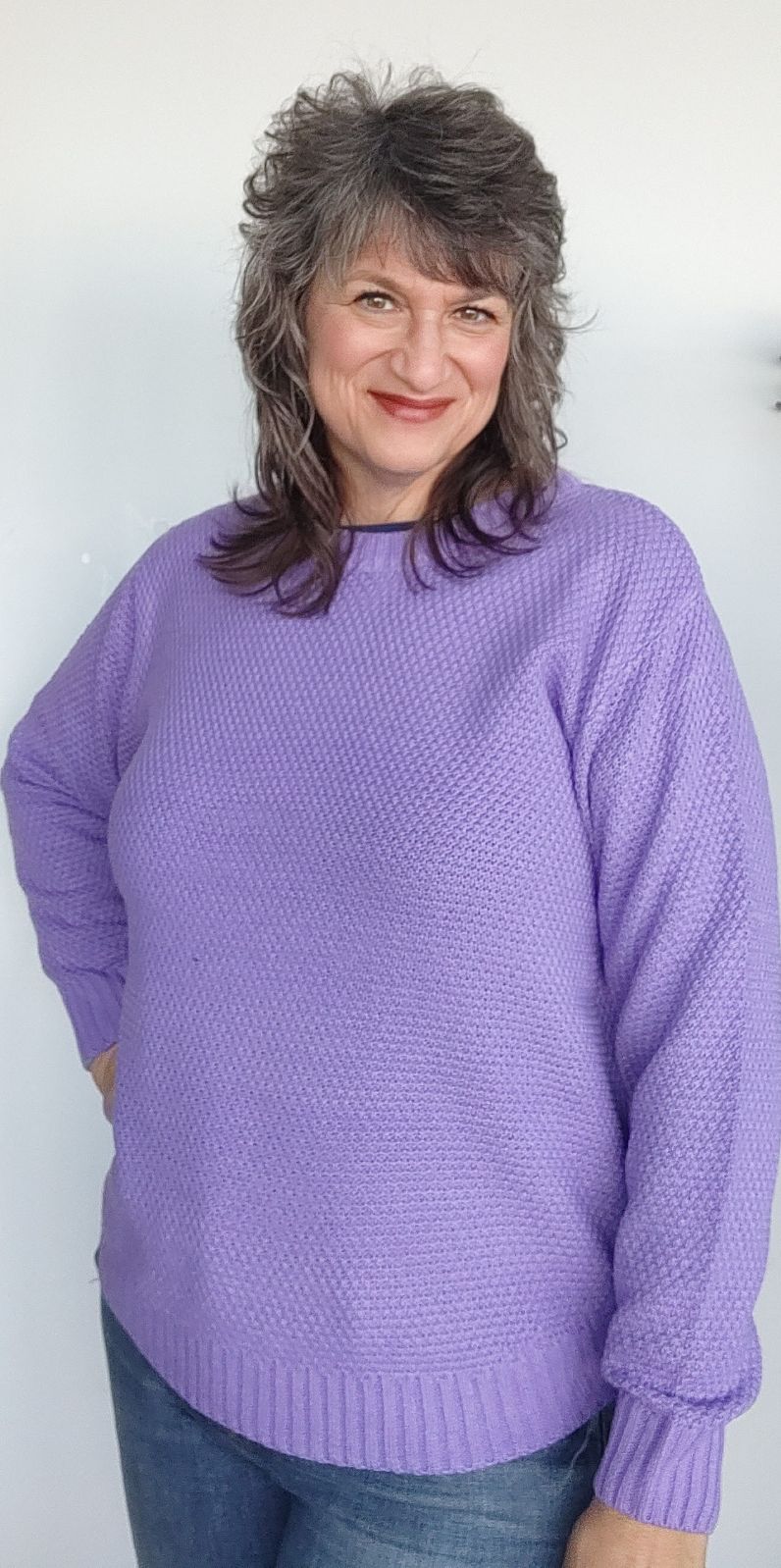 Lavender Round Neck Basic Sweater for Women - Soft Casual Pullover Knit Top for Fall & Winter | Perfect for Office, Dates & Everyday Wear