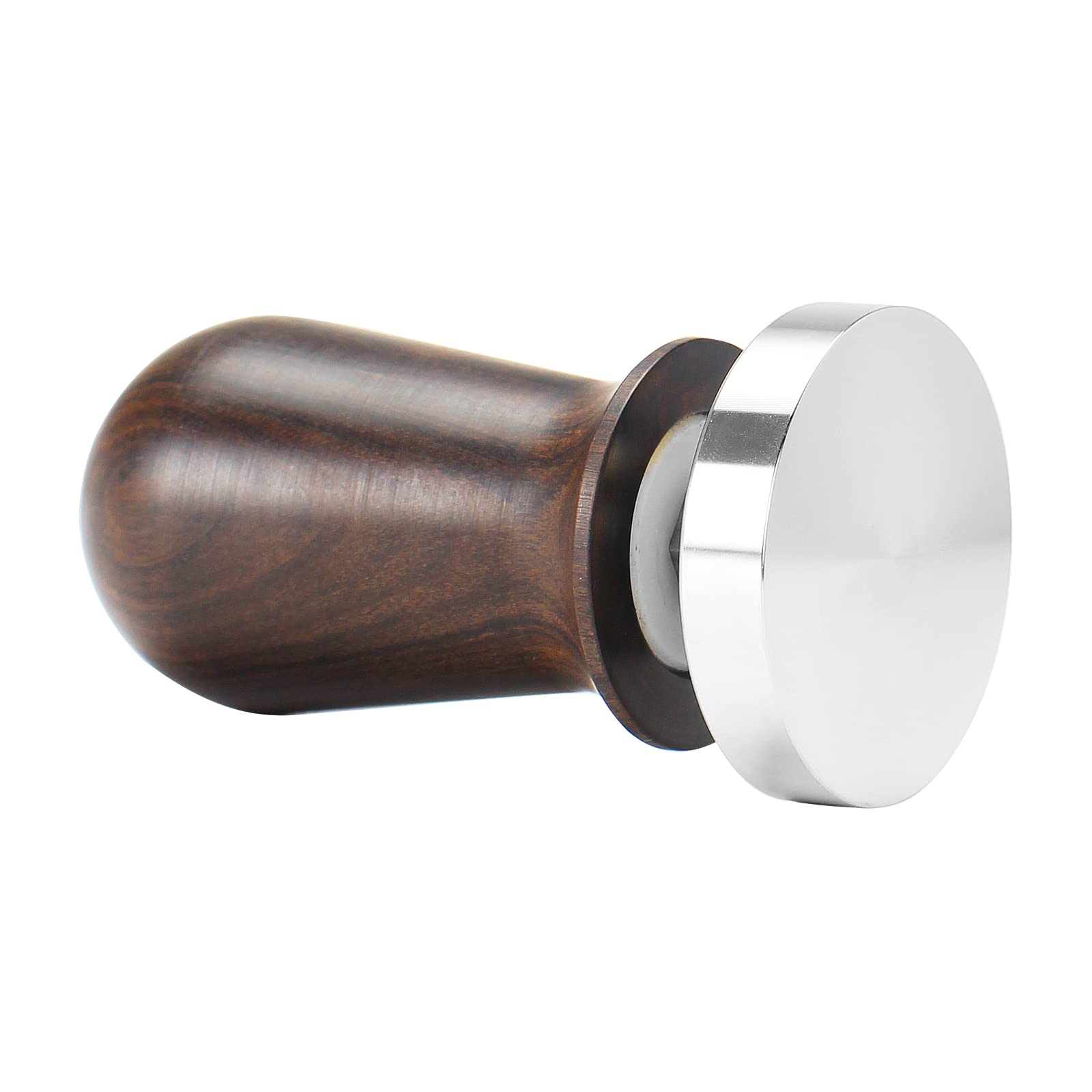 Premium 53mm Espresso Tamper with Ergonomic Wooden Handle & Spring-Loaded 304 Stainless Steel Base - Perfect for Barista-Grade Coffee Tamping at Home or Cafe