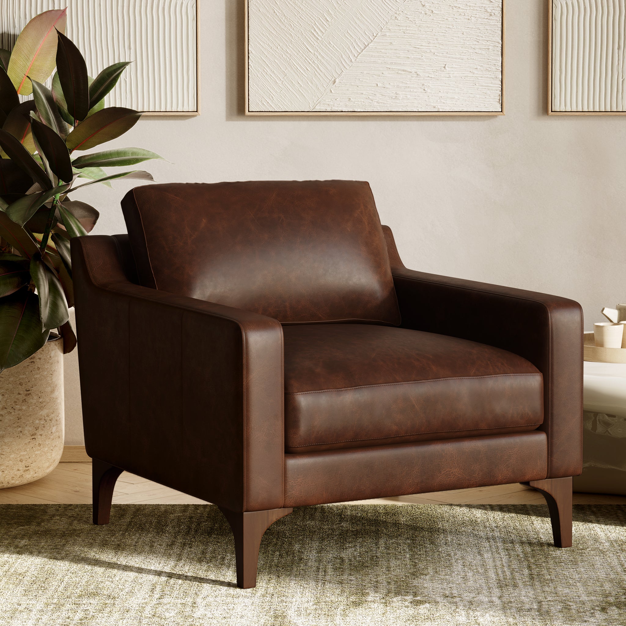 Sorrento Lounge Chair - Modern Comfortable Accent Chair for Living Room, Bedroom, or Office - Perfect for Relaxing, Reading, and Lounging