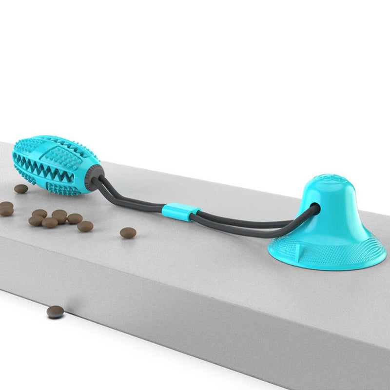 Durable Molar Bite Interactive Dog Toy with Rope & Suction Cup - Chew, Pull & Teeth Cleaning Self-Play Toy for Puppies & Adult Dogs - Perfect for Indoor Play, Dental Care & Training Sessions