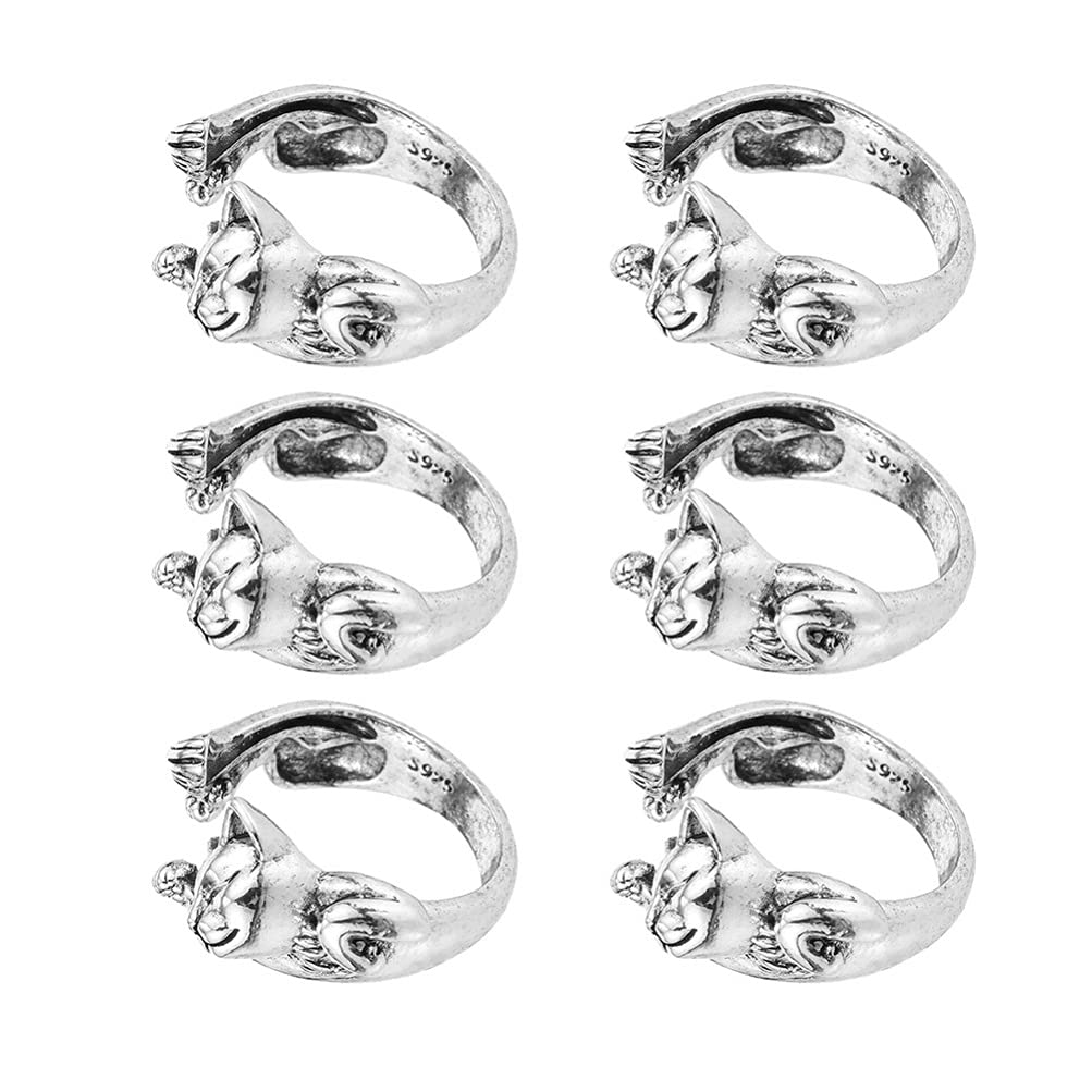 Milisten 6-Piece Metal Crochet Ring Set - Knitting Loop Rings, Yarn Guide Rings & Open Finger Rings for Crocheting | Perfect Knitting Accessories for Beginners & Experts | Use for Sweaters, Scarves, Blankets & DIY Crafts