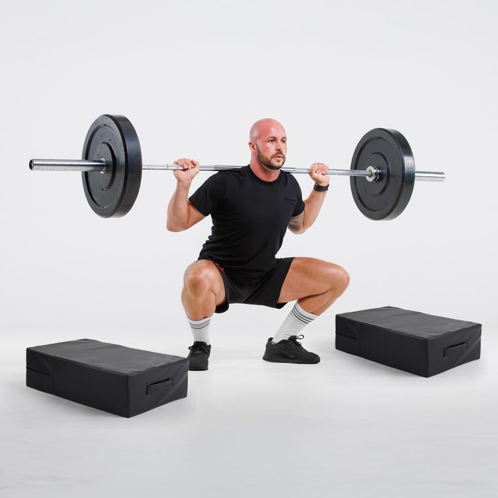 Japard Silencer Drop Pads (2-Pack) - Weightlifting Crash Cushions with PVC Cover & Carry Handles for Gym, CrossFit, Home Workouts - Ideal for Fitness Training, Physical Therapy & Yoga Exercises