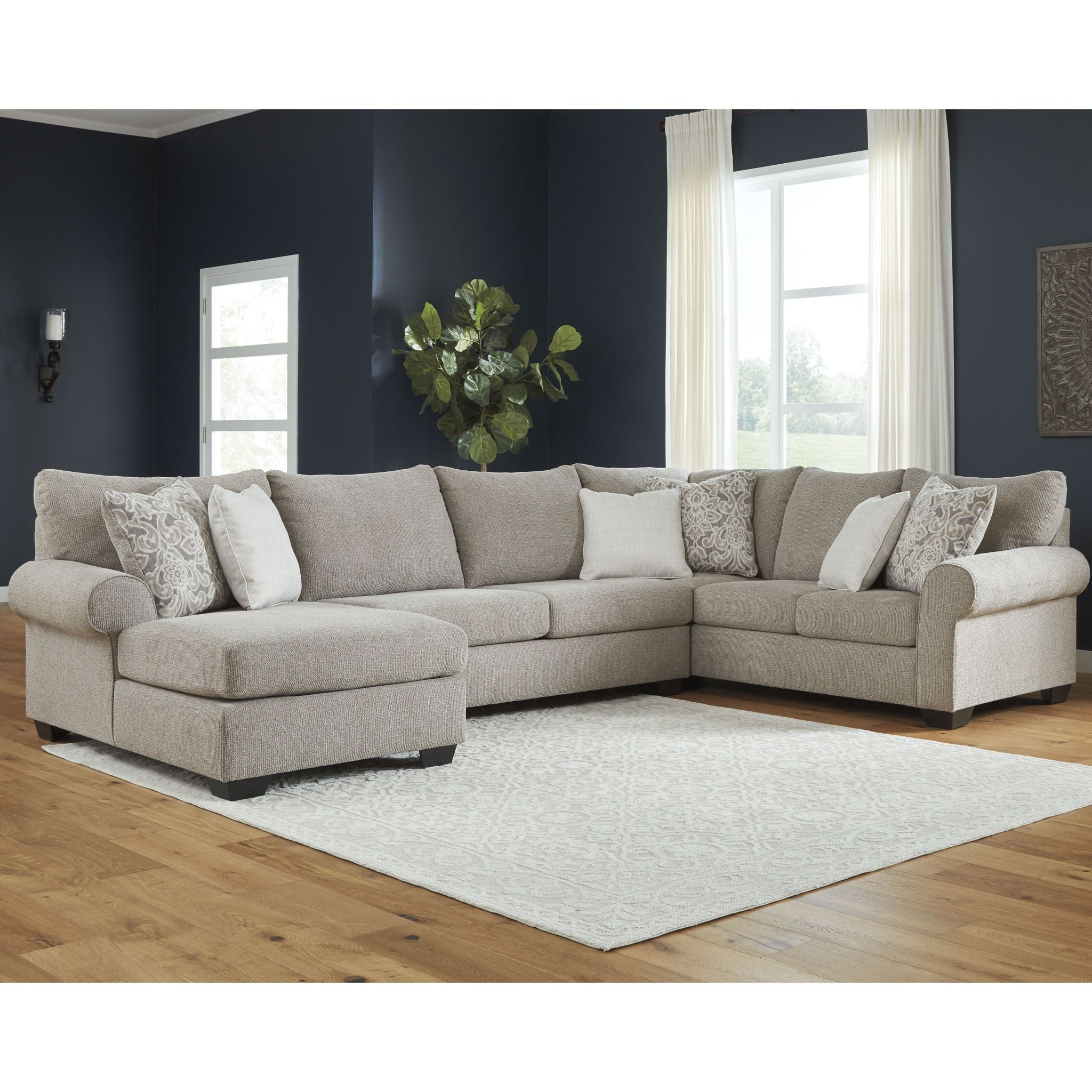 Baranello 3-Piece Sectional Sofa Set - Modern L-Shaped Couch with Chaise Lounge for Living Room, Family Room & Apartment | Comfortable Fabric Upholstery & Sturdy Frame