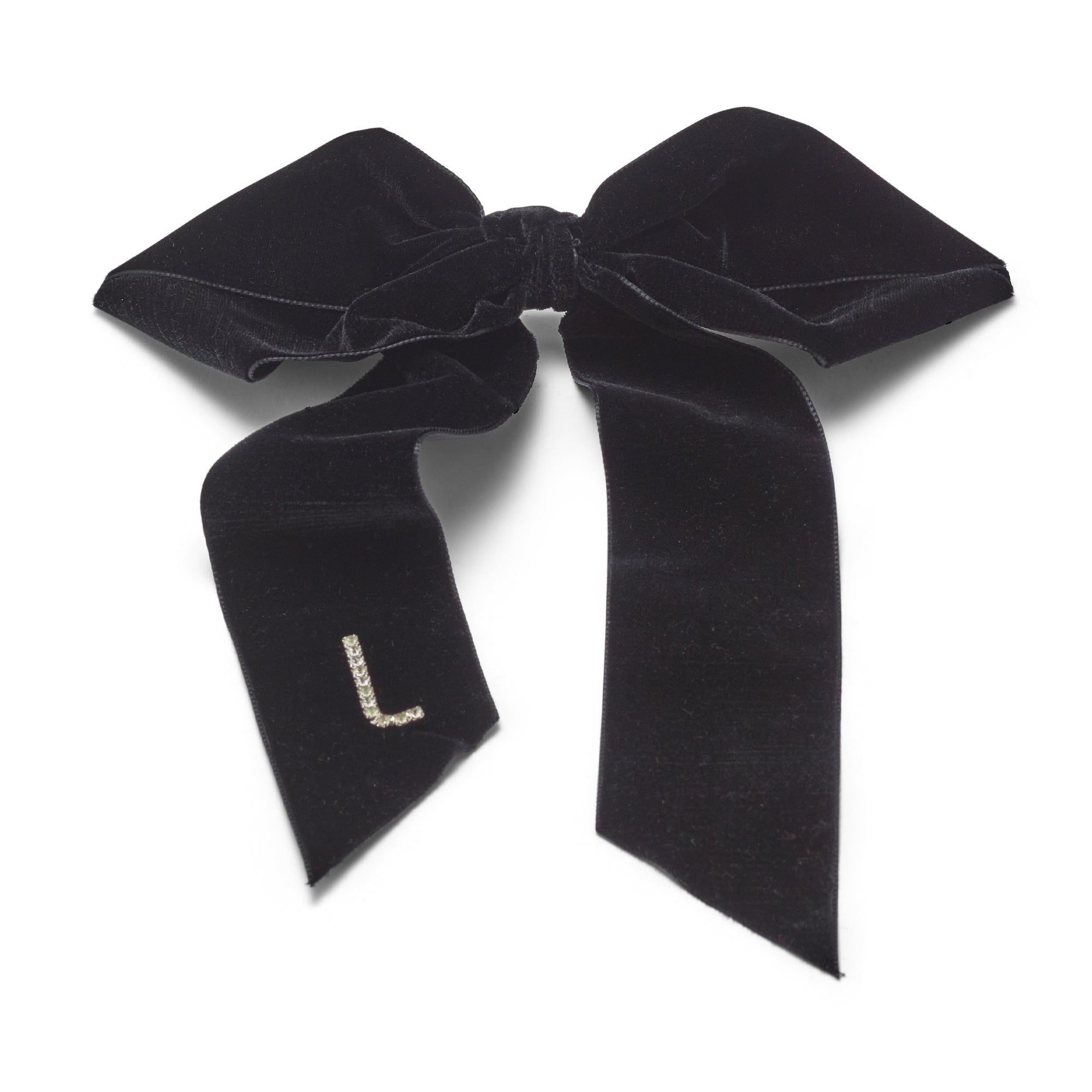 Elegant Monogram Crystal & Pearl Bow Barrette Hair Clip - Perfect for Weddings, Prom, Parties & Special Occasions