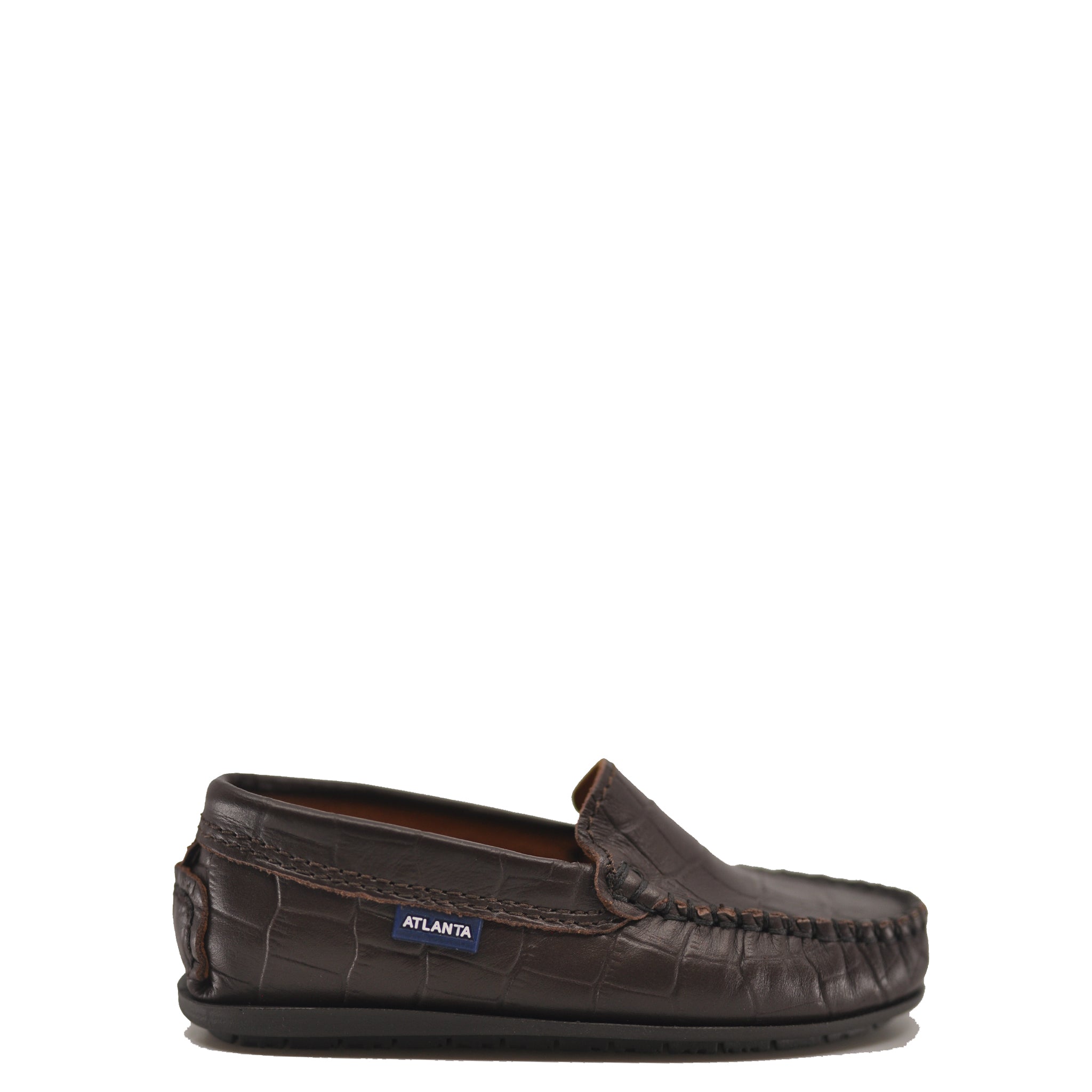 Men's Atlanta Moccasin Dark Brown Crocodile Leather Loafers - Comfortable Slip-On Dress Shoes for Business Casual & Office Wear