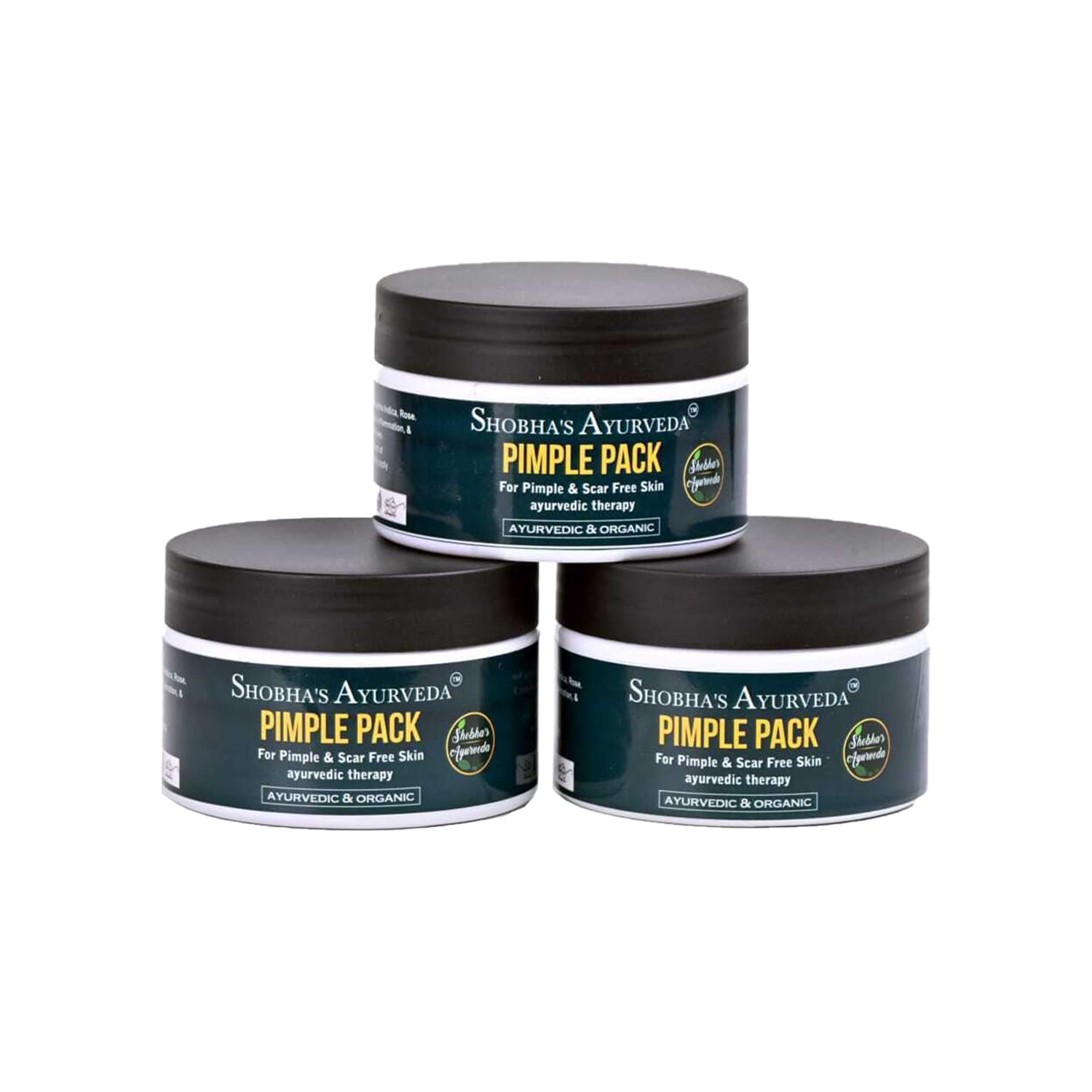 Shobha's Ayurveda Anti Acne Face Pack - Natural Acne Treatment for Oily Skin, Deep Cleansing Pore Minimizer with Moisturizing & Brightening Effects (Pack of 3) | Perfect for Daily Skincare Routine & Teenage Acne Care