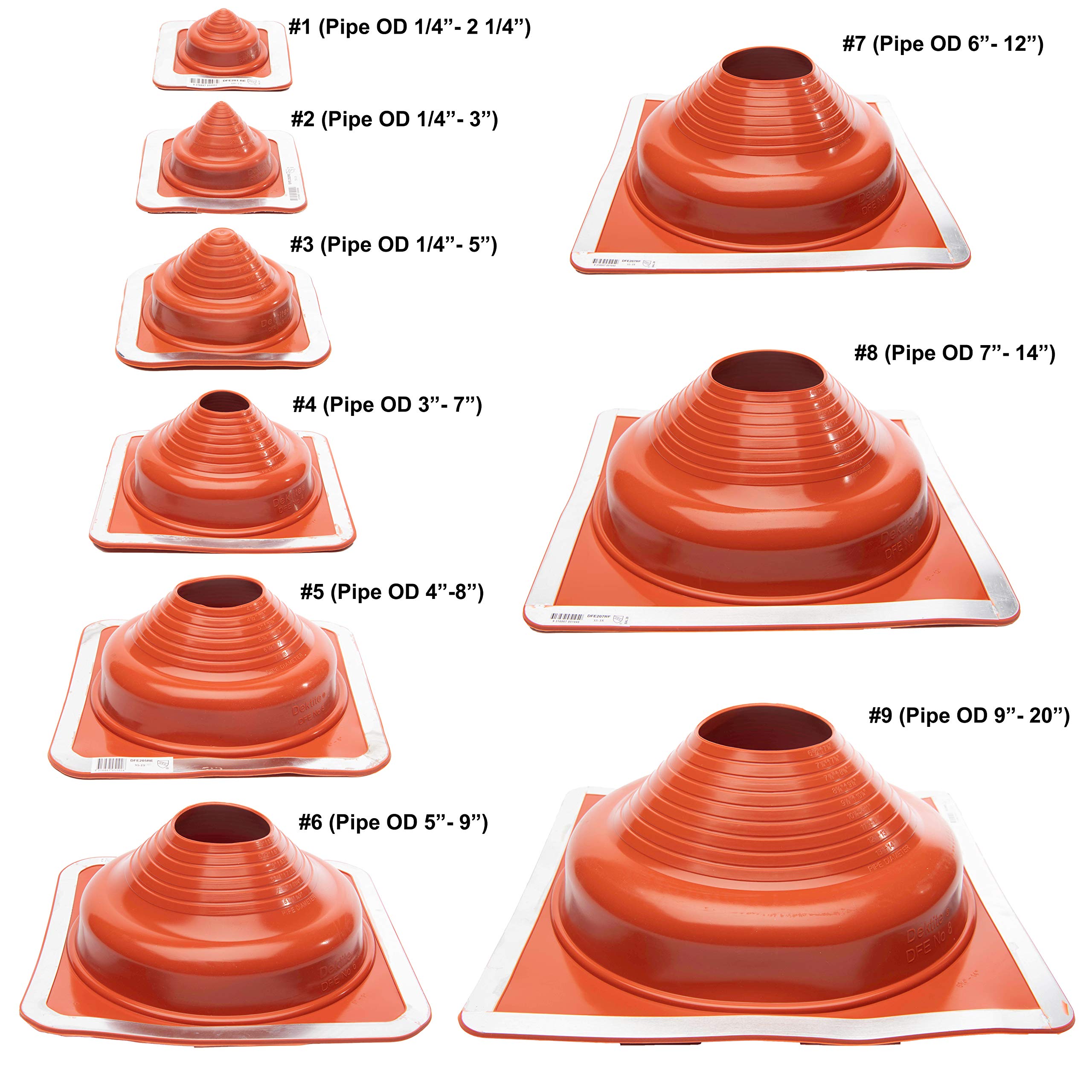 EAGLE 1 Adjustable Silicone Roof Pipe Flashing Boot - High Temperature Resistant, Square Base (2 Pack) - Perfect for Roof Ventilation, Plumbing & HVAC Installations