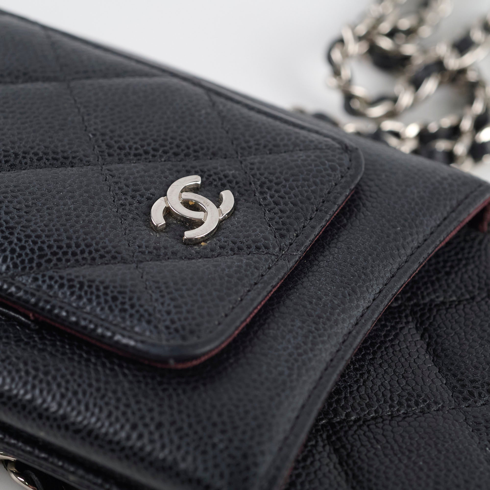 Chanel Phone Pouch Bag - Black Caviar Leather with Silver Hardware | Luxury Crossbody for iPhone | Perfect for Evening Out & Daily Use