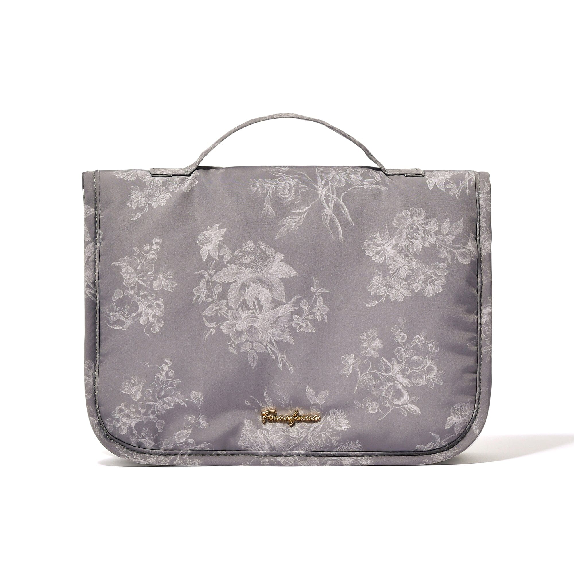 Classic Flower Hanging Pouch - Medium Size Dark Grey | Wall Storage Organizer for Bathroom, Bedroom & Office Decor