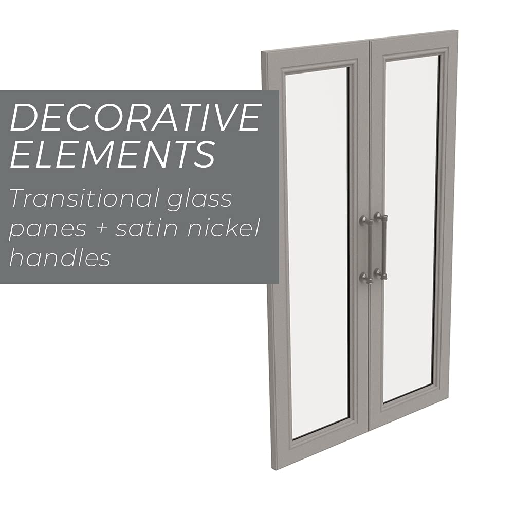 ClosetMaid Modular Storage Pair Set with 2 Glass Pane Doors - Wood Closet Organizer in Shaker Style, Taupe | Add-On Accessory for Shelf Units | Perfect for Bedroom, Closet & Home Organization