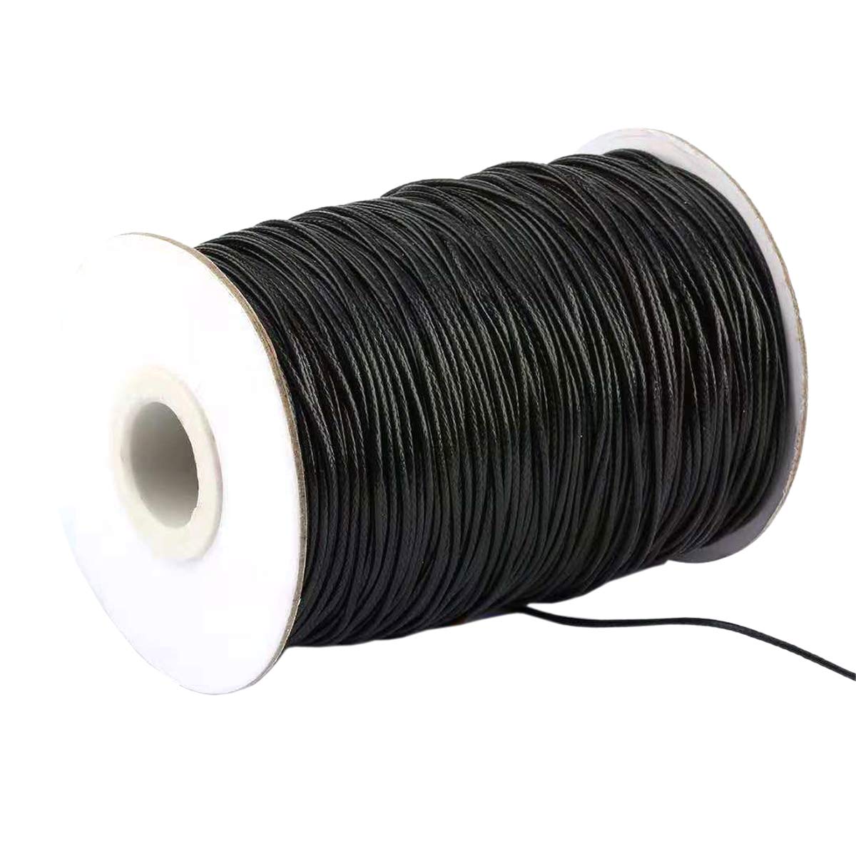 3mm 43 Yards Black Waxed Polyester Cord for Jewelry Making - Strong Beading Thread for Bracelets, Necklaces & DIY Crafts - Perfect for Macrame, Friendship Bracelets & Handmade Accessories