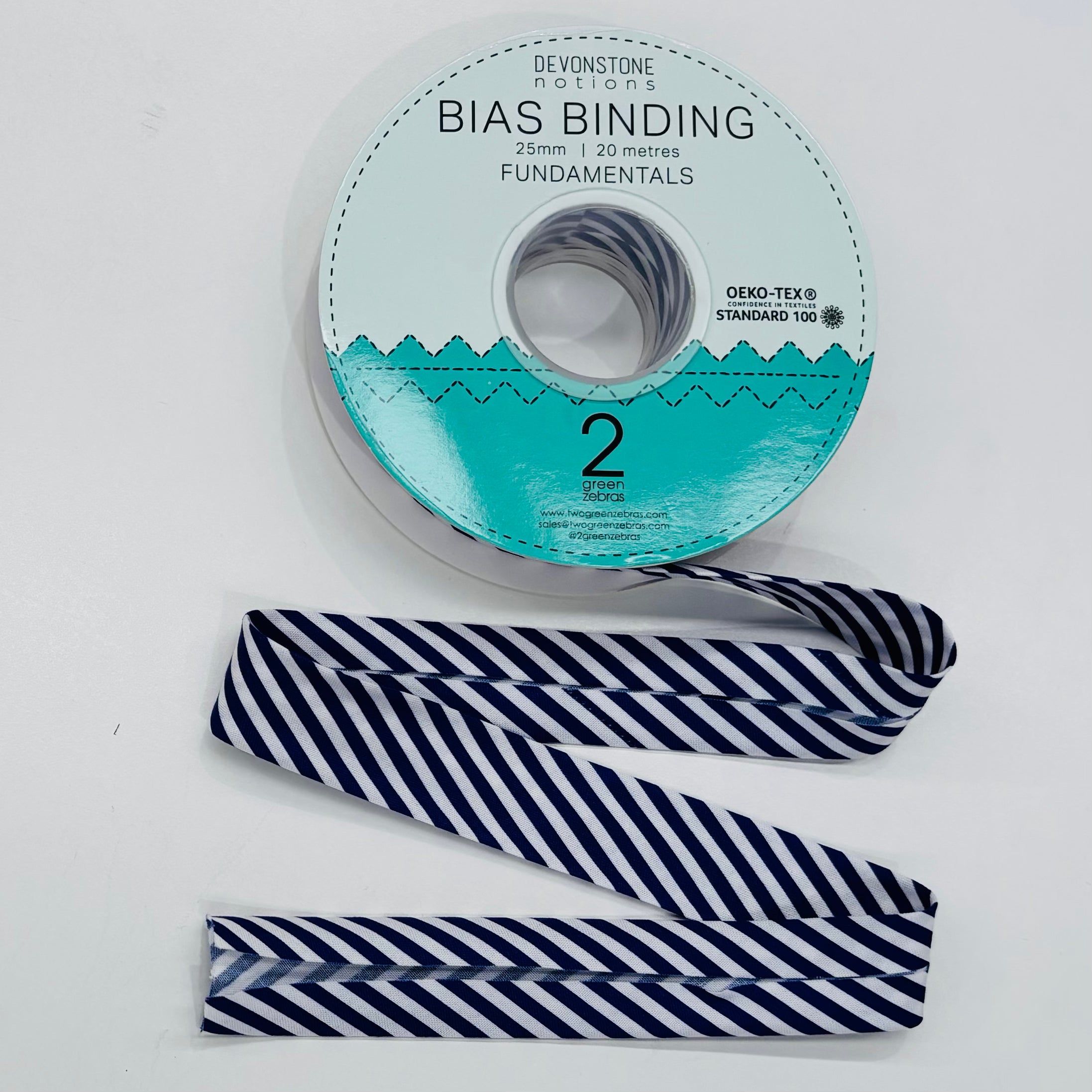 1/8 Inch Stripe Bias Binding Tape - 25mm/1 Inch Wide Double Fold Bias Tape for Sewing, Quilting & DIY Crafts - Perfect for Garment Edges, Face Masks & Home Decor Projects (DVBB2998 Jeff)