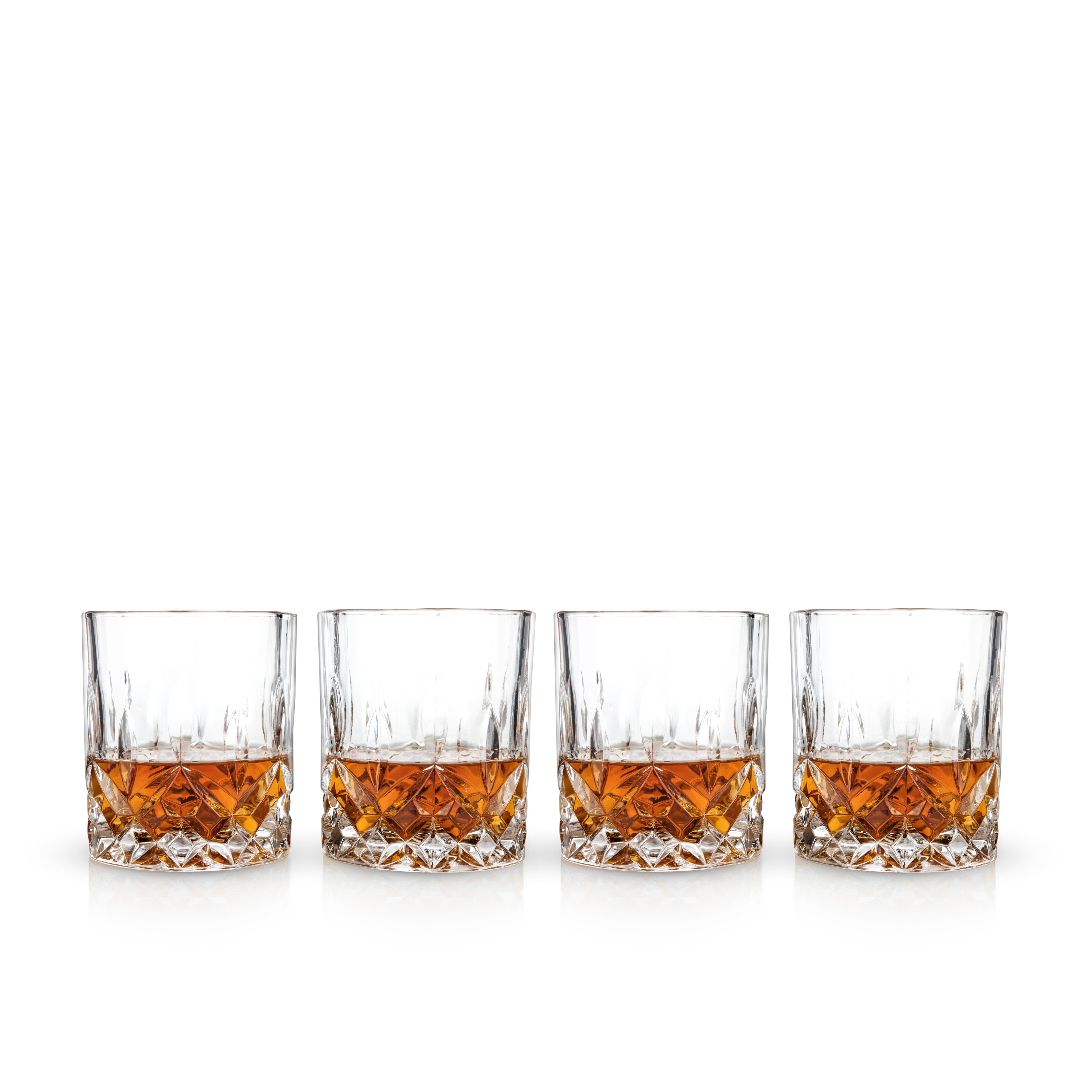 Premium Admiral Crystal Tumblers Set of 4 - 16oz Elegant Glass Cups for Wine, Cocktails & Iced Coffee - Perfect for Home Bar, Dinner Parties & Gifts
