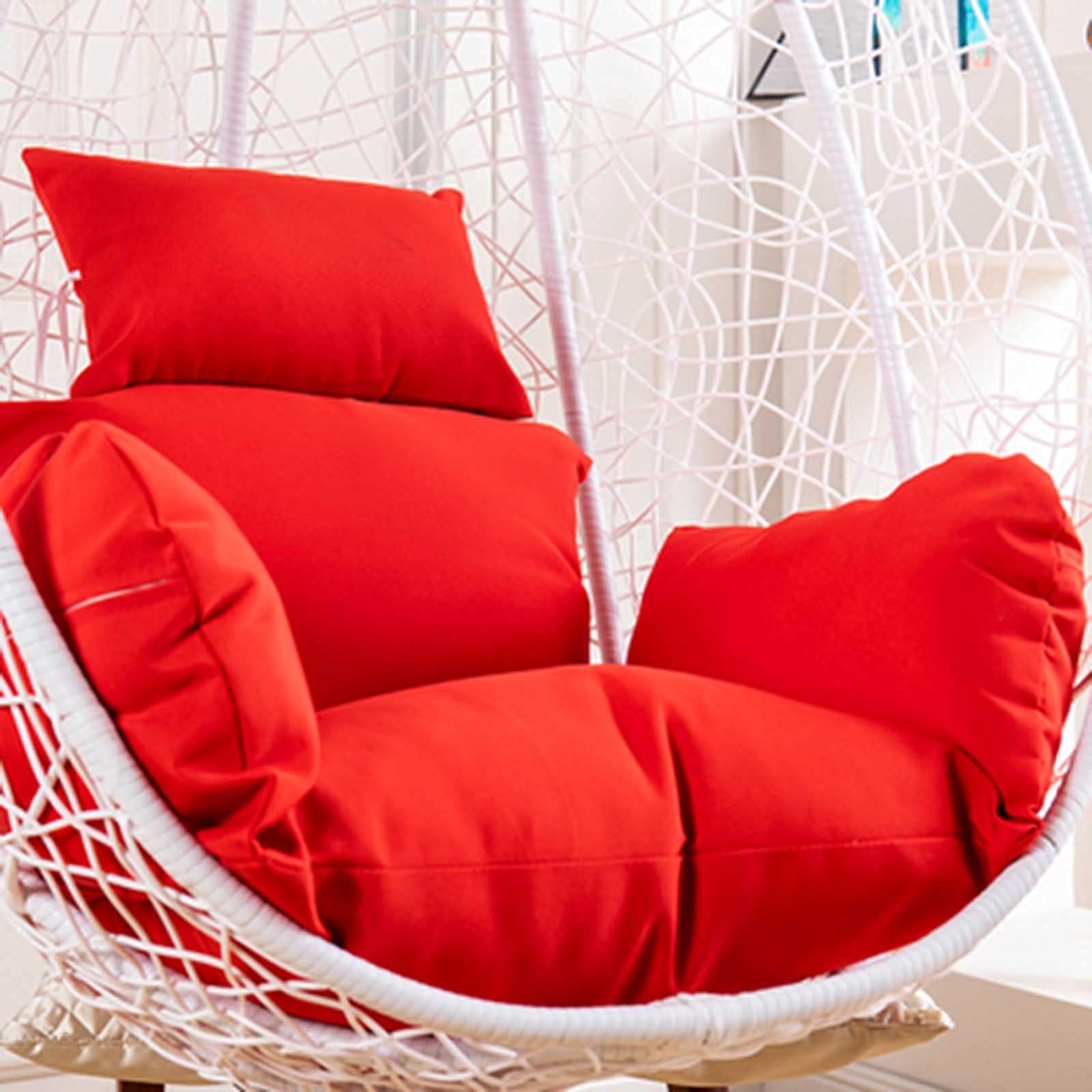 BerlinVV Waterproof Replacement Cushion for Egg Chair Swing - Outdoor Hanging Chair & Hammock Cushion with Headrest & Armrests | Perfect for Patio, Garden, Poolside Relaxation