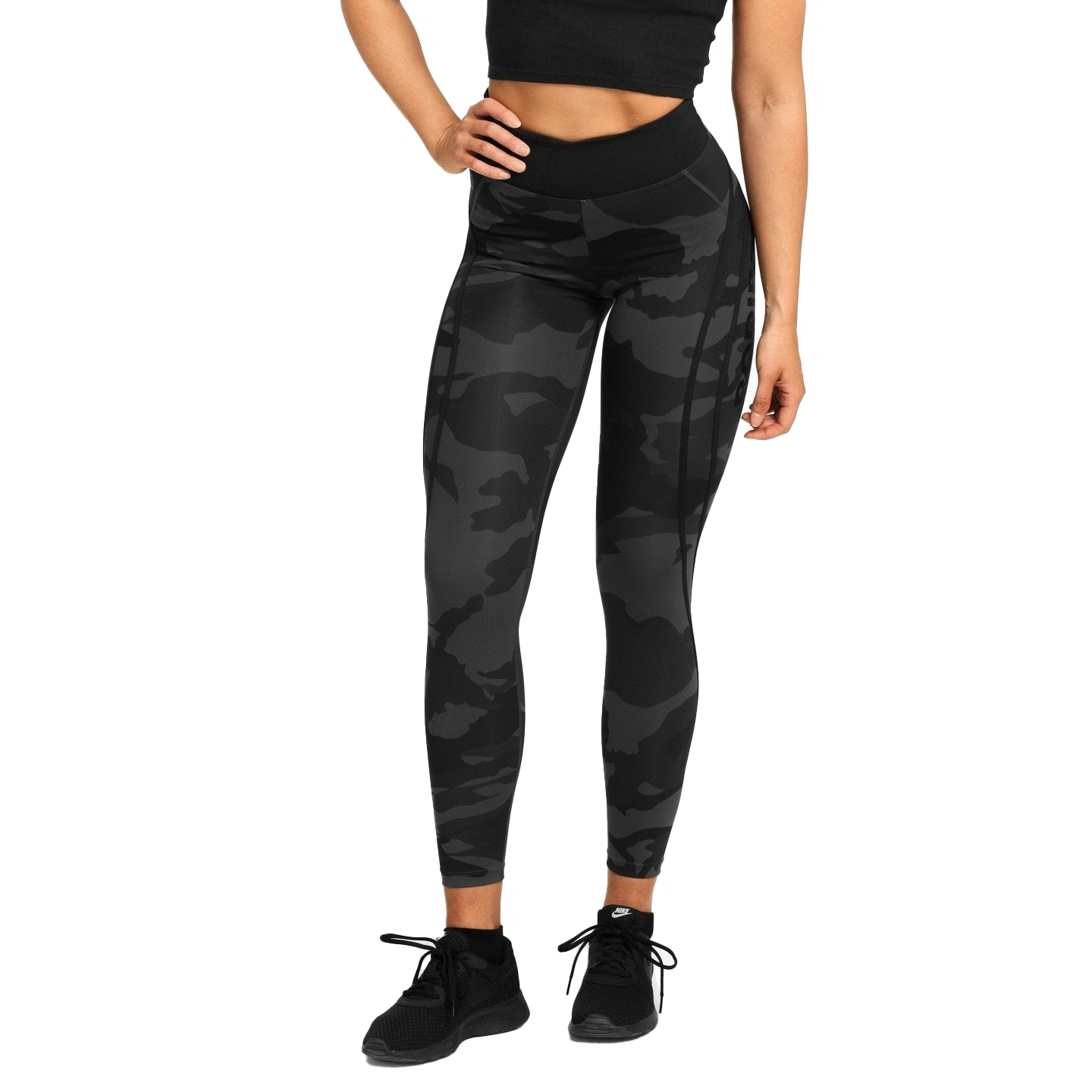 Better Bodies Camo High Waist Tights - Dark Camouflage Pattern for Women's Workout, Yoga & Running