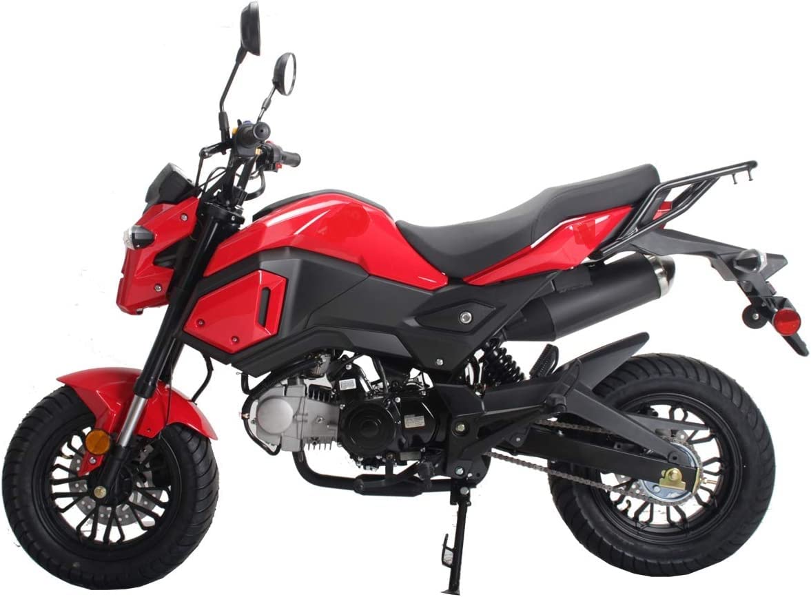 VADER 125cc Dirt Bike - Street Motorcycle for Adults with Big Headlights (Sporty Red) - Off-Road & Commuting