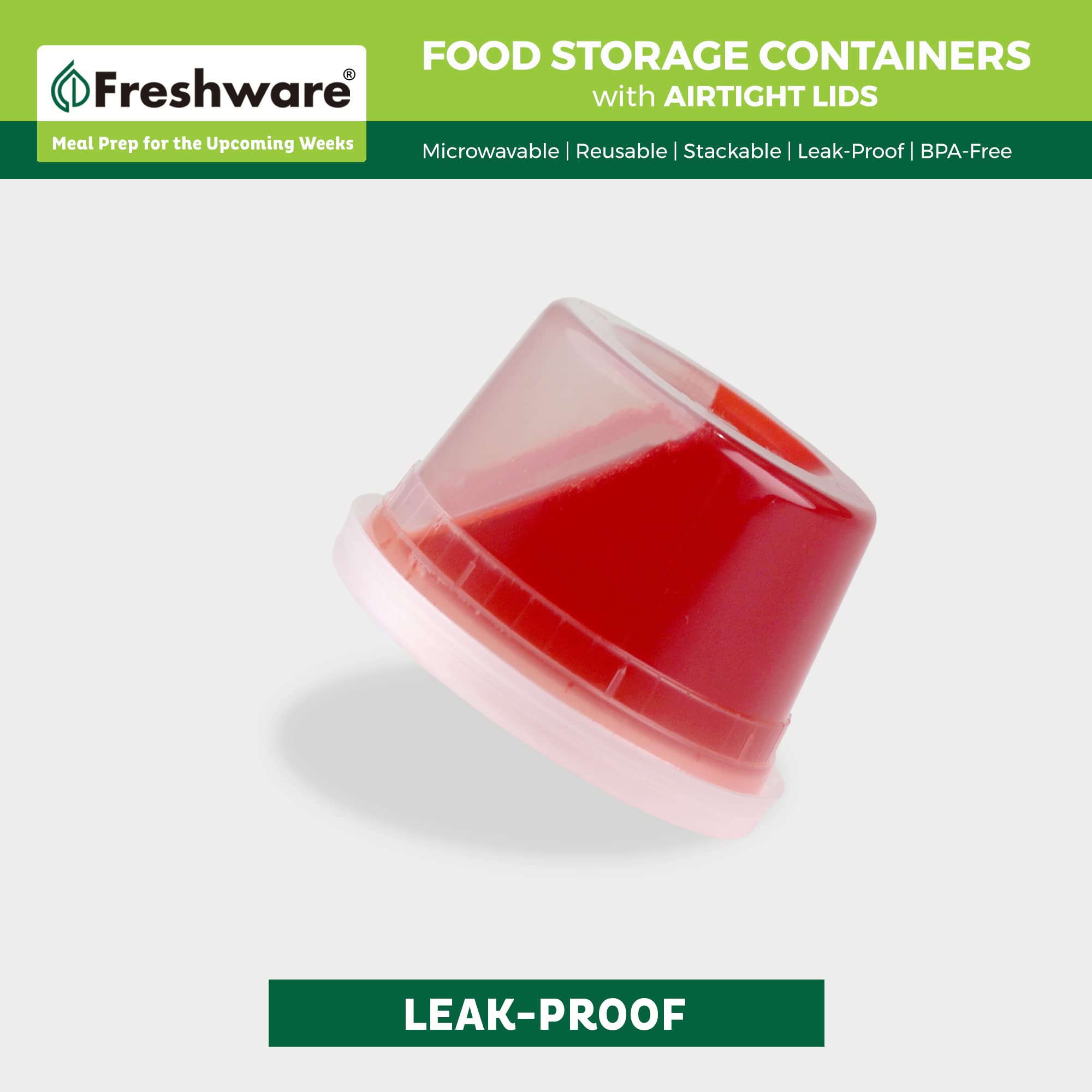 Freshware 240-Pack 16 oz BPA-Free Plastic Food Storage Containers with Lids - Freezer Safe, Leakproof, Stackable for Meal Prep, Leftovers & Kitchen Organization | Clear Containers for Refrigerator, Pantry & Office Use