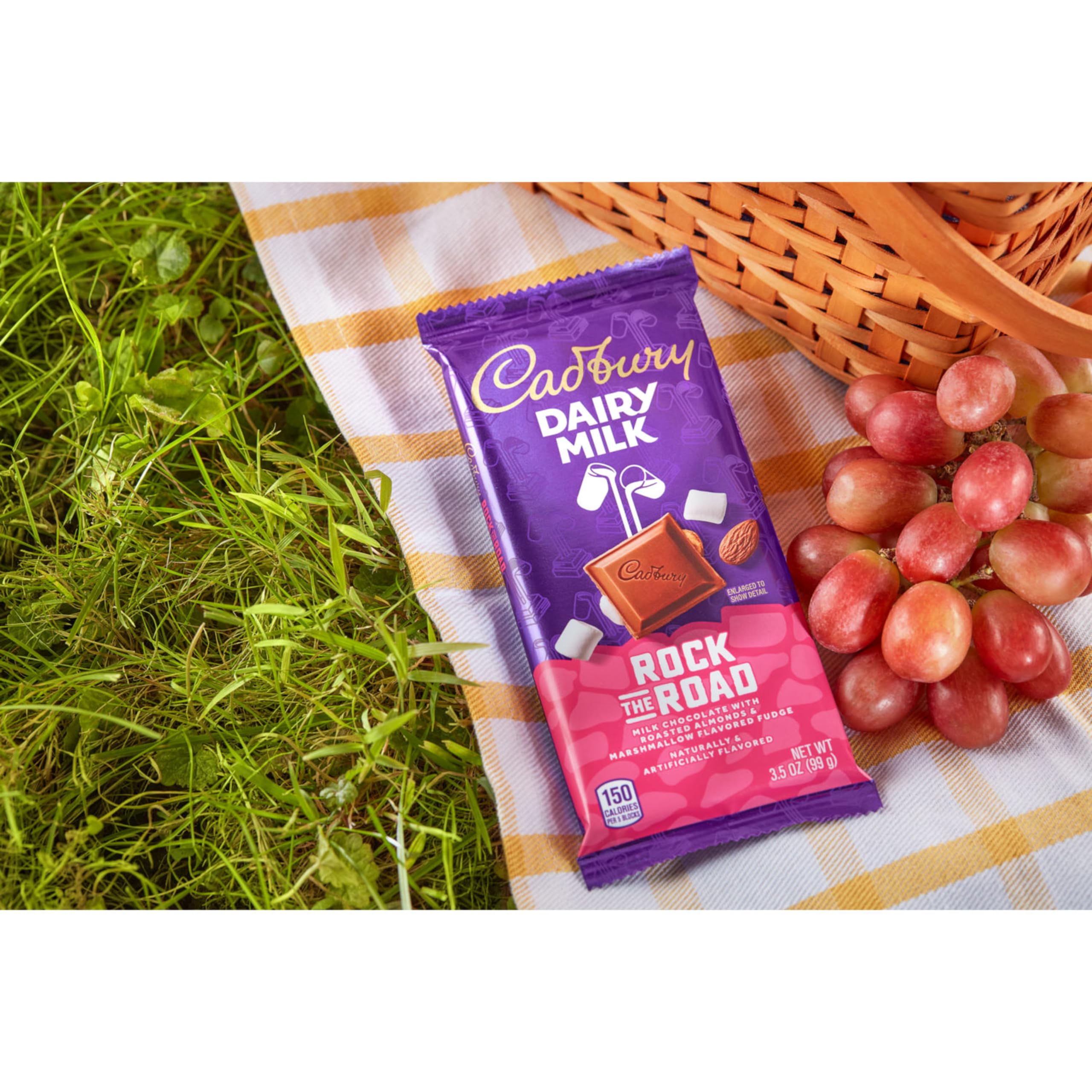 CADBURY DAIRY MILK Rock the Road Milk Chocolate Candy Bars - 14 Count (3.5 oz Each) - Perfect for Halloween Treats, Party Favors & Office Snacks