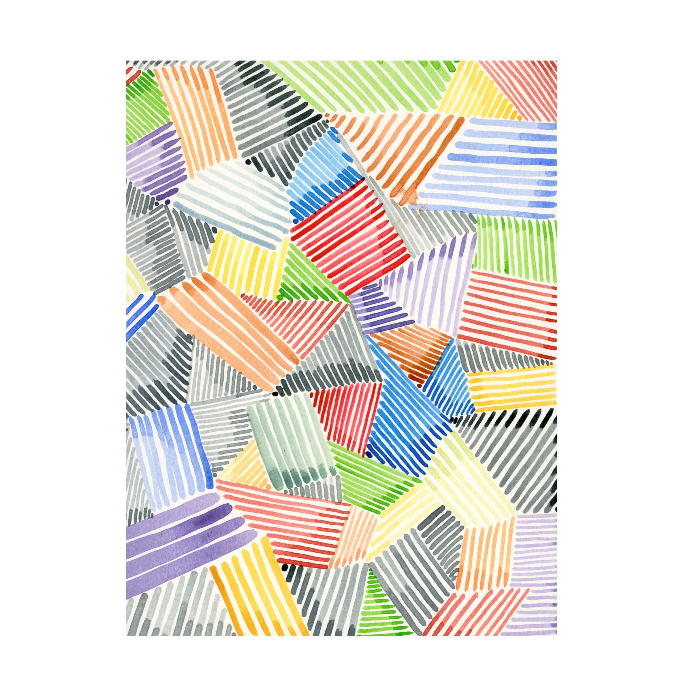 Trademark Fine Art 'Crosshatch Quilt II' Canvas Wall Art by Nikki Galapon - Modern Abstract Painting for Living Room, Bedroom & Office Decor