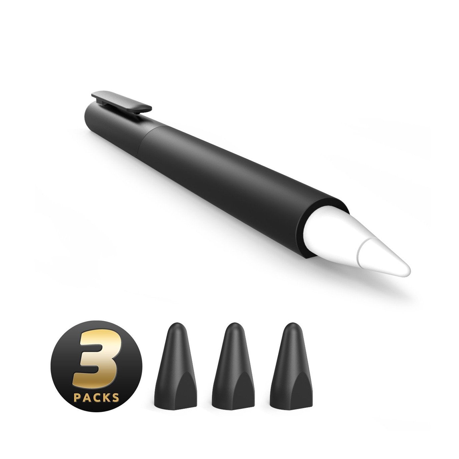 Apple Pencil 2 Silicone Protective Case - Shockproof & Anti-Scratch Cover for iPad Pro 12.9/11 (Black) - Perfect for Drawing, Note-Taking & Digital Art