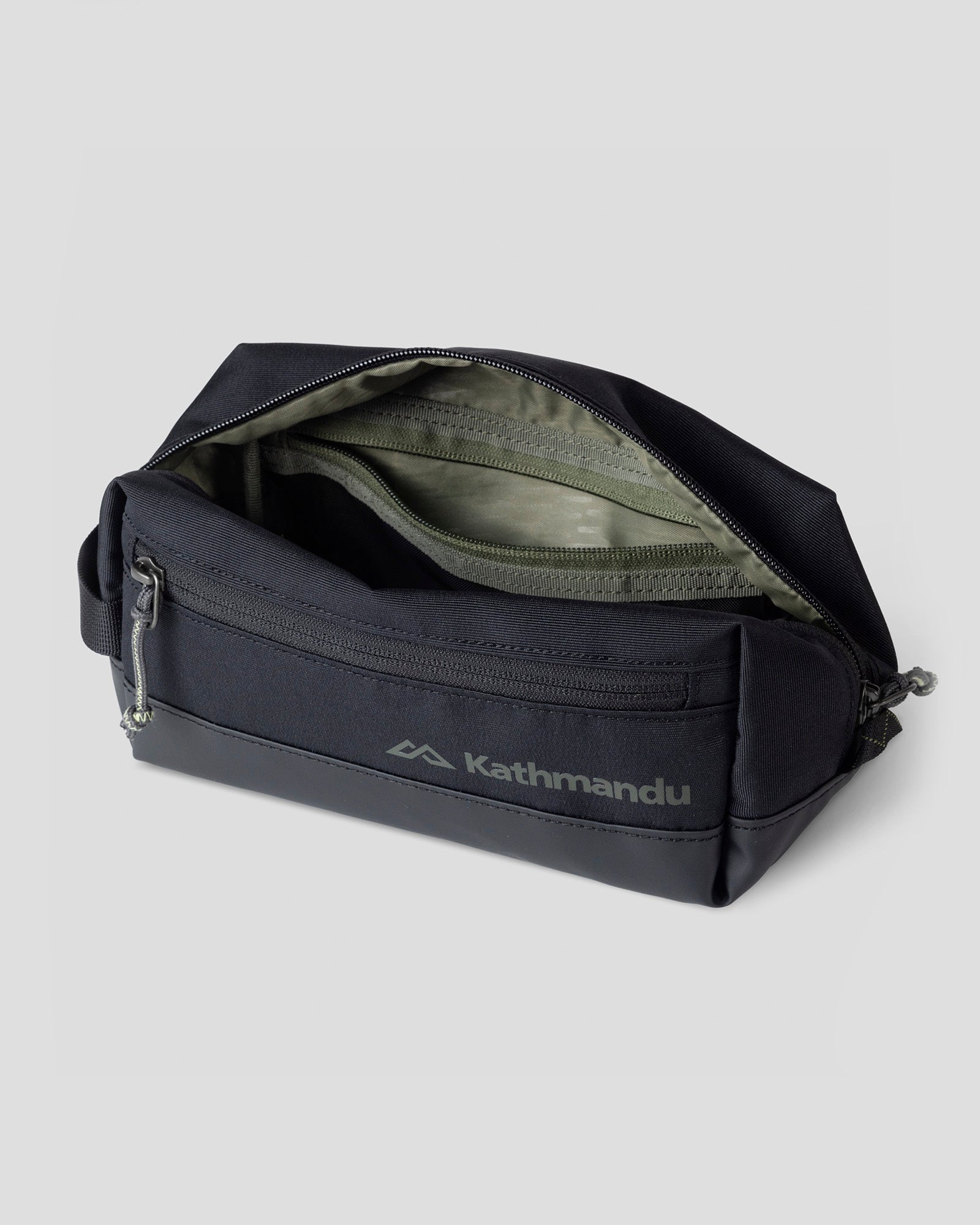 Premium Black Mono Toiletry Kit Bag - Waterproof Travel Cosmetic Organizer for Men & Women - Perfect for Gym, Camping, Business Trips & Vacation