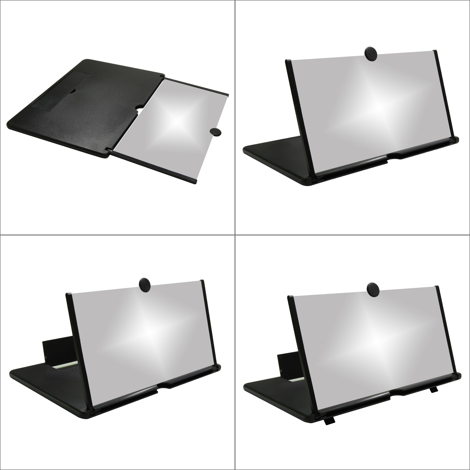14-inch 3D HD Mobile Phone Screen Magnifier - Foldable Phone Stand with Screen Amplifier for Movies & Videos, Compatible with All Smartphones (Black) | Perfect for Home Theater, Gaming & Travel Entertainment